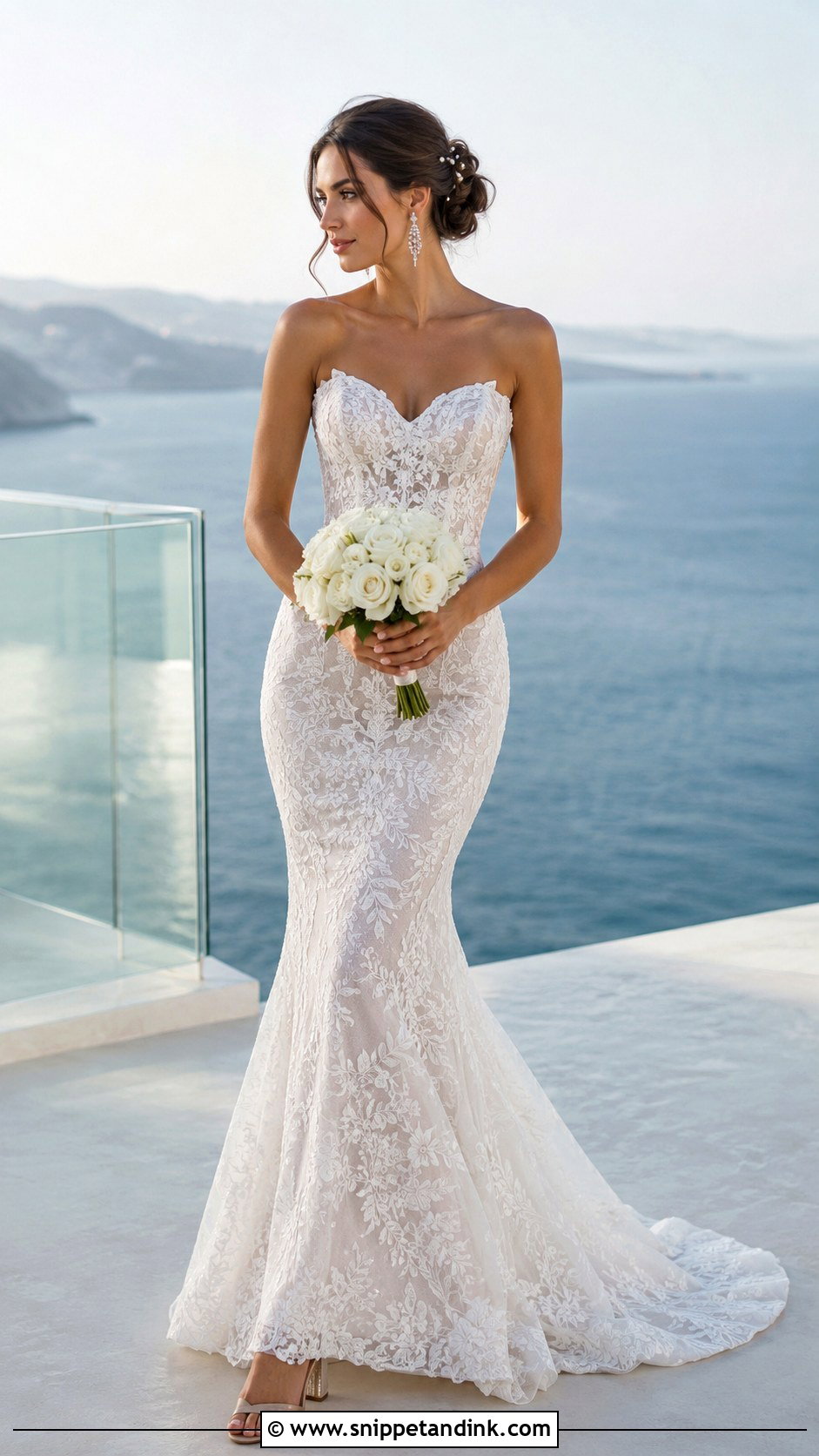 Mermaid Lace Ocean Wedding Dress - Snippet and Ink - 20 Ocean Wedding Dress Ideas