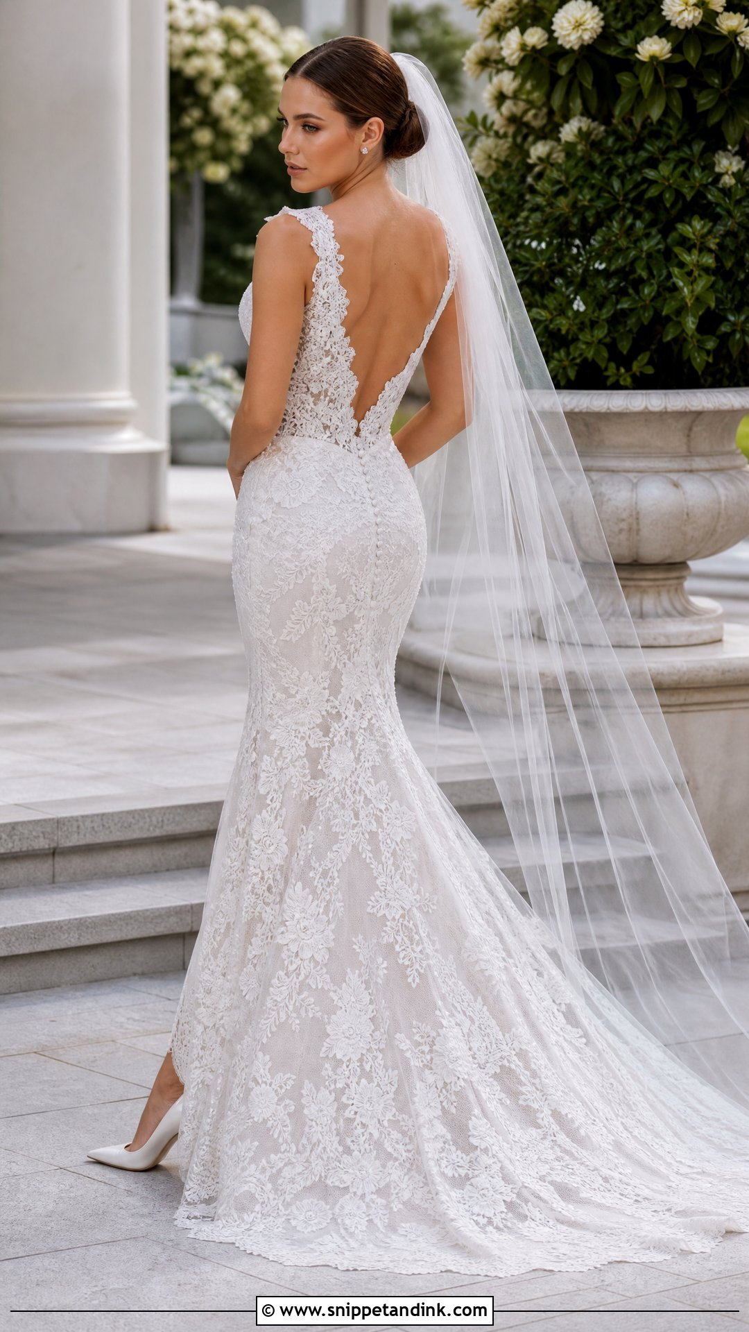 Mermaid Lace Open Back Wedding Dress - Snippet and Ink - 20 Open Wedding Dress Ideas