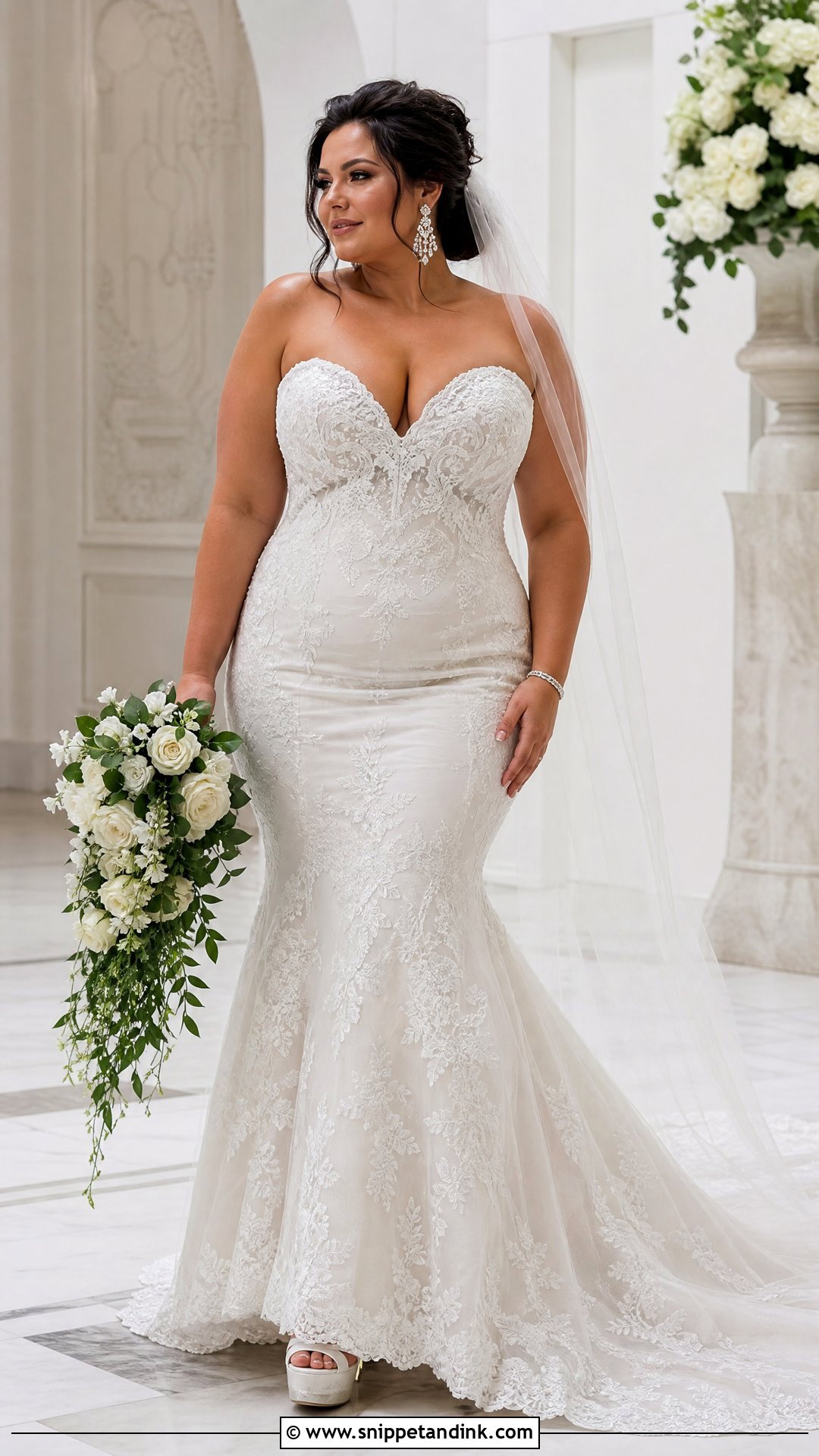 Mermaid Lace Plus Size Wedding Dress - Snippet and Ink - 20 Plus Sized Wedding Dress Ideas