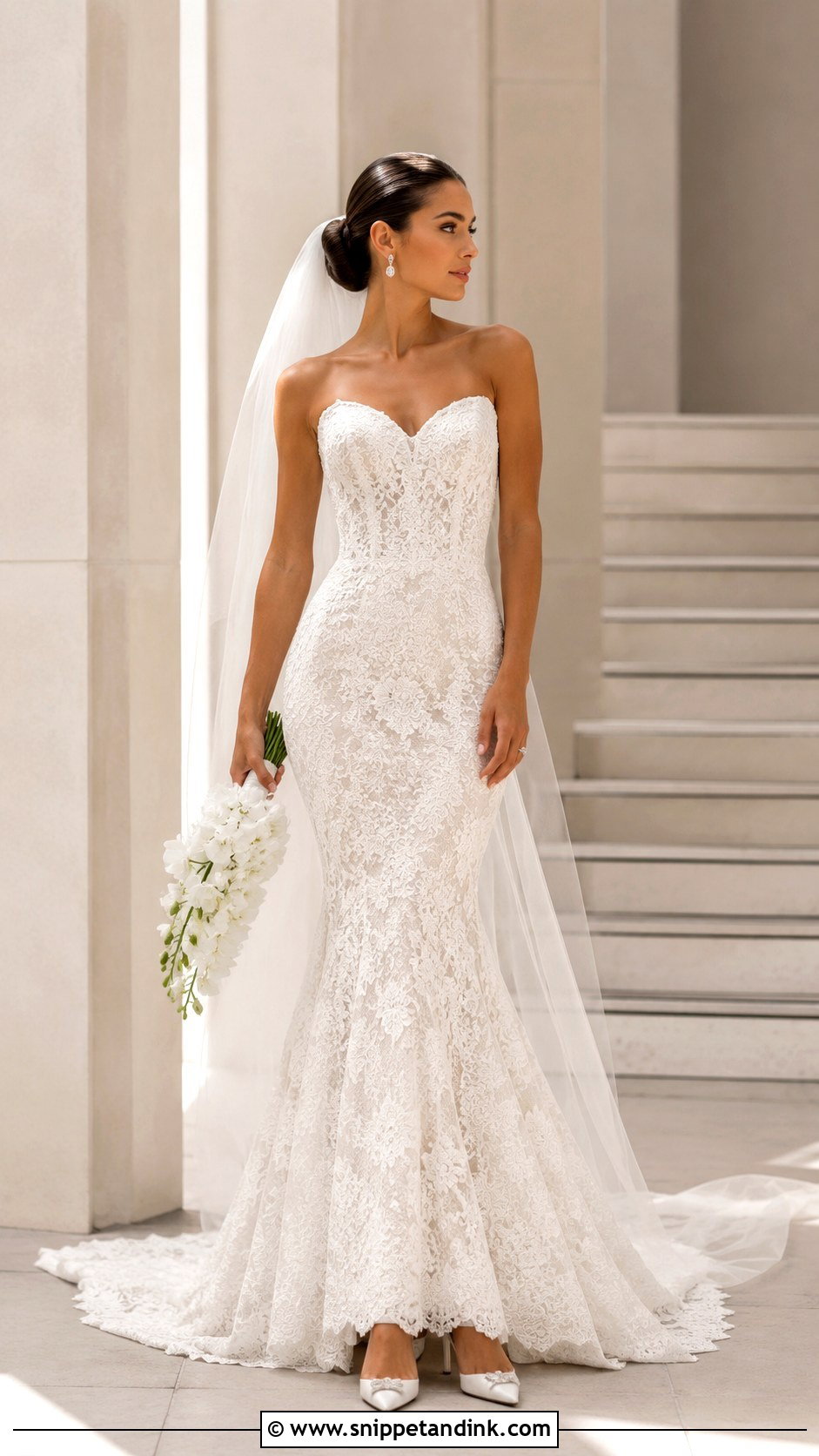 Mermaid Lace Sweetheart Wedding Dress - Snippet and Ink - 20 Lace Sweetheart Wedding Dress Ideas