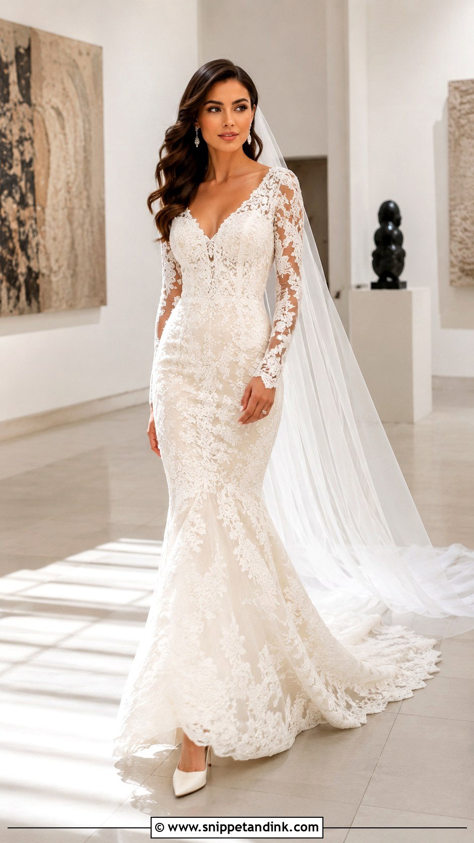 Mermaid Lace Wedding Dress - Snippet and Ink - 20 Vintage Long Sleeve Lace Wedding Dress Ideas
