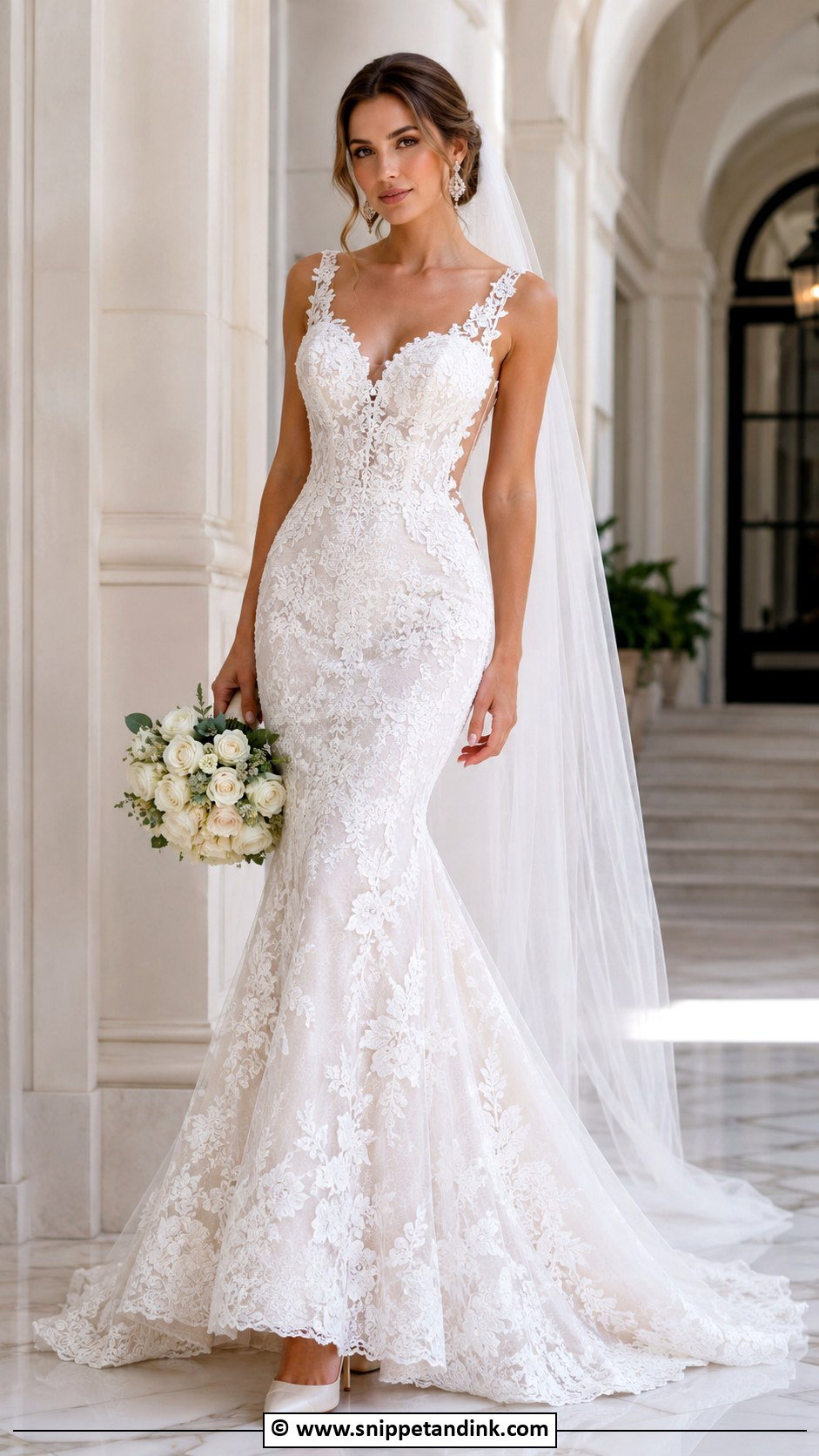 Mermaid Lace Wedding Dress - Snippet and Ink - 30 Pretty Wedding Dresses