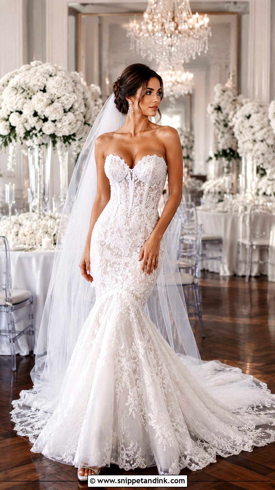 Mermaid Lace Wedding Gown - Snippet and Ink - 25 Lace Wedding Gowns