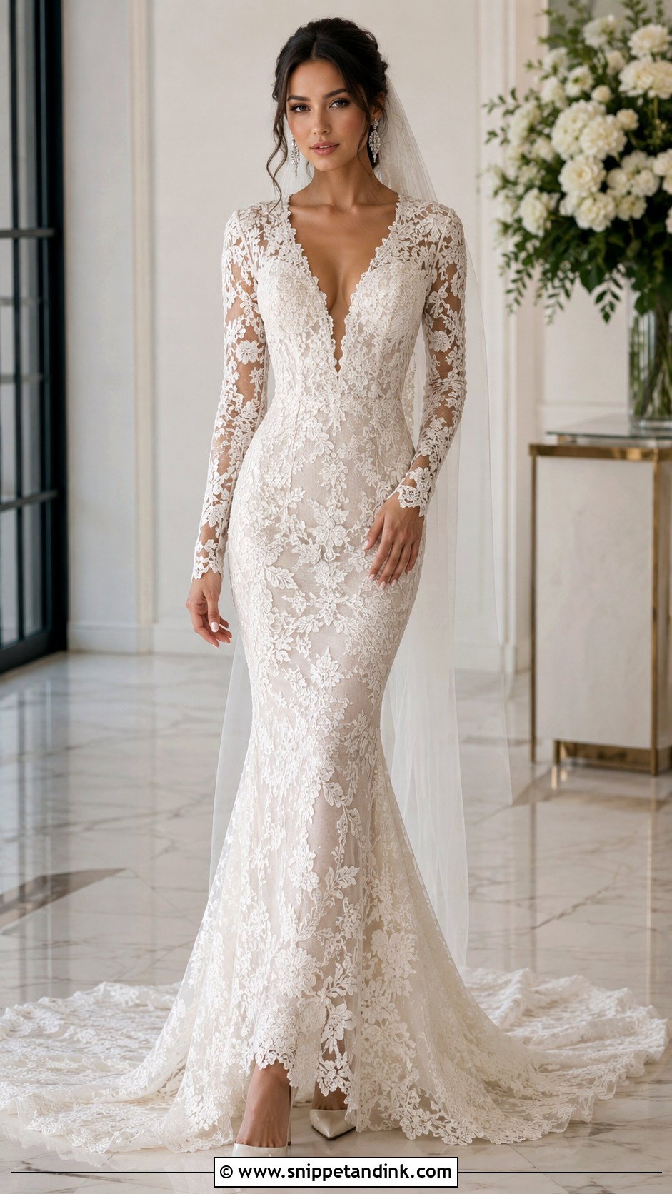 Mermaid Long Sleeve Lace Wedding Dress - Snippet and Ink - 20 Dantel Wedding Dress Long Sleeve Ideas