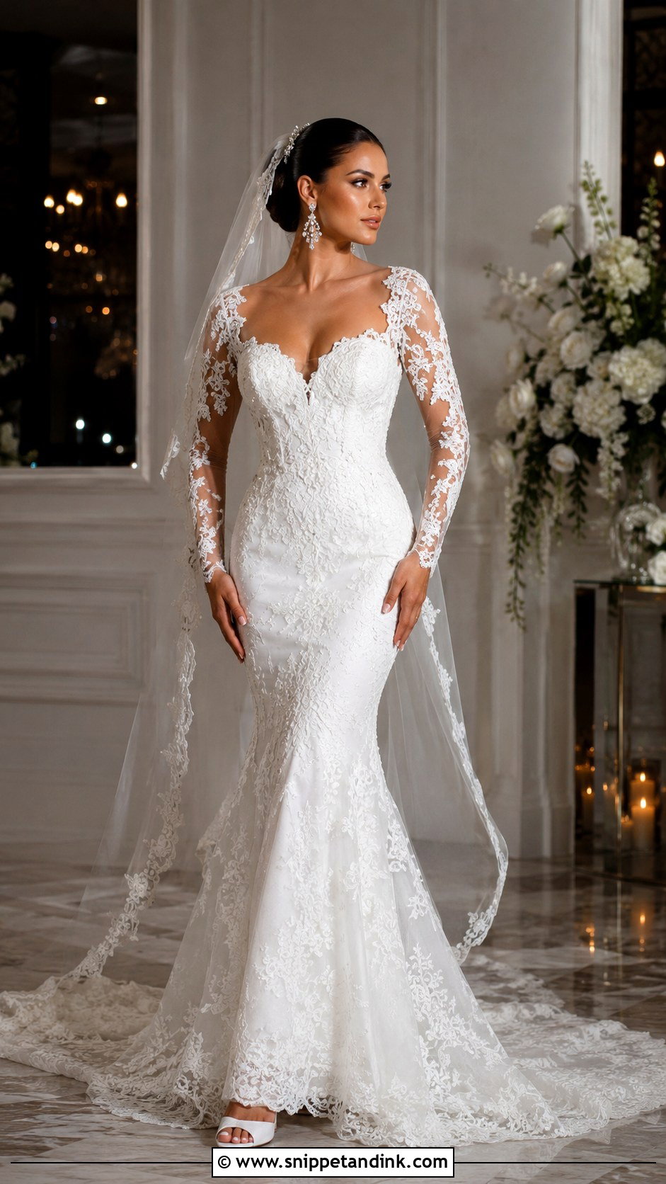 Mermaid Long Sleeve Wedding Dress - Snippet and Ink - 25 Wedding Dresses with Long Sleeves