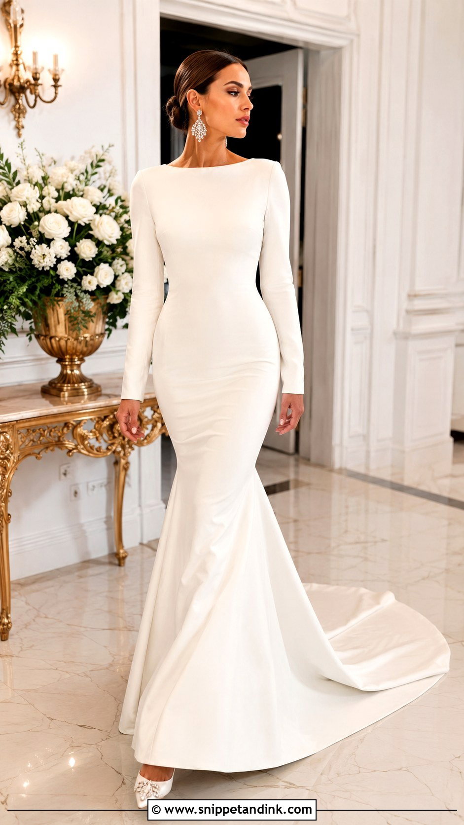 Mermaid Long Sleeve Wedding Dress - Snippet and Ink - 25 Sleeved Wedding Dress Ideas