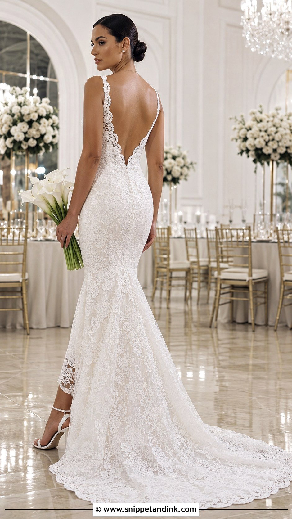 Mermaid Low Back Lace Wedding Dress - Snippet and Ink - 20 Low Back Lace Wedding Dress Ideas
