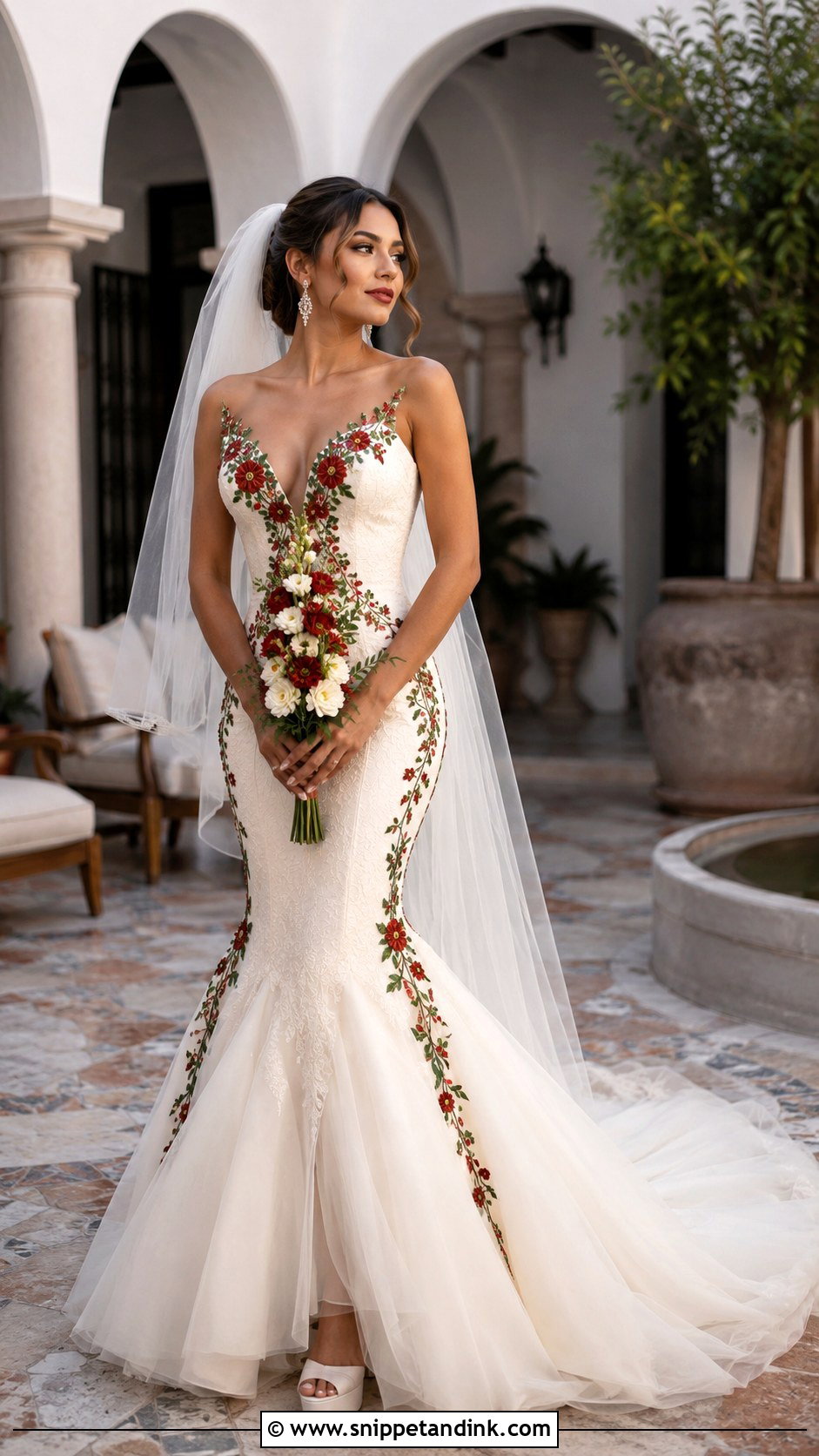 Mermaid Mexican Wedding Dress - Snippet and Ink - 20 Mexican Wedding Dresses