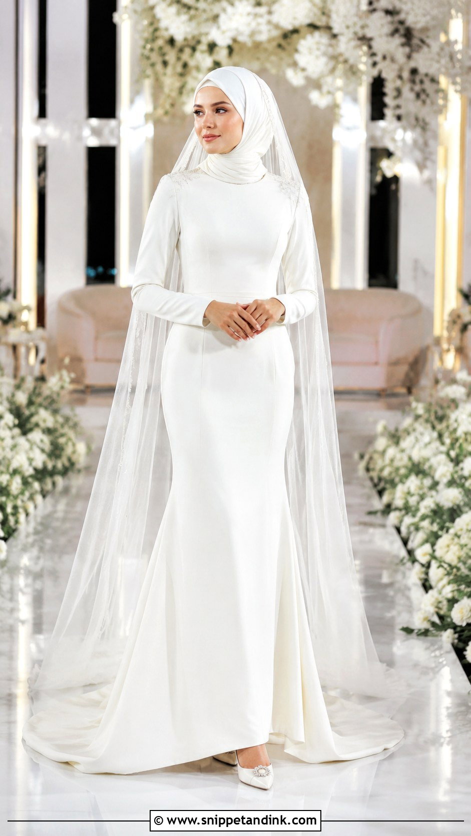 Mermaid Muslim Wedding Dress - Snippet and Ink - 25 Modern Muslim Wedding Dresses