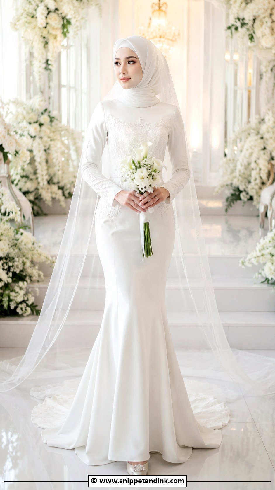 Mermaid Muslimah Wedding Dress - Snippet and Ink - 30 Muslimah Wedding Dress Ideas