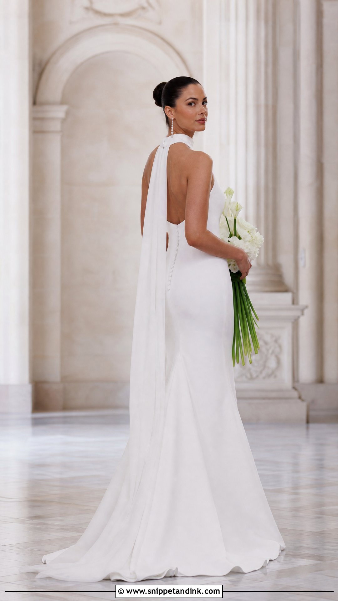 Mermaid Neck Scarf Wedding Dress - Snippet and Ink - 20 Neck Scarf Wedding Dresses