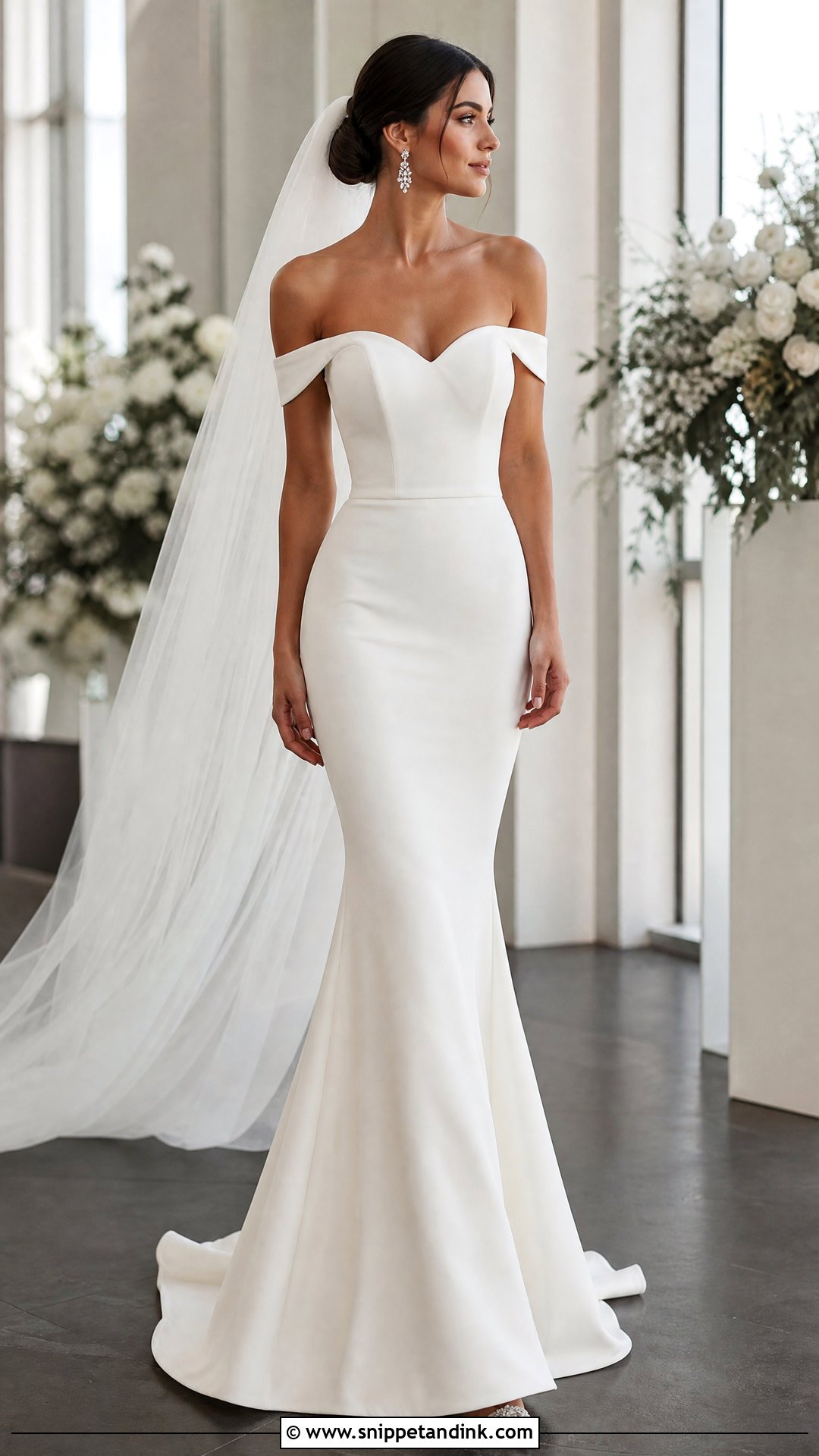 Mermaid Off Shoulder Bridal Dress - Snippet and Ink - 20 Off Shoulder Bridal Dress Ideas