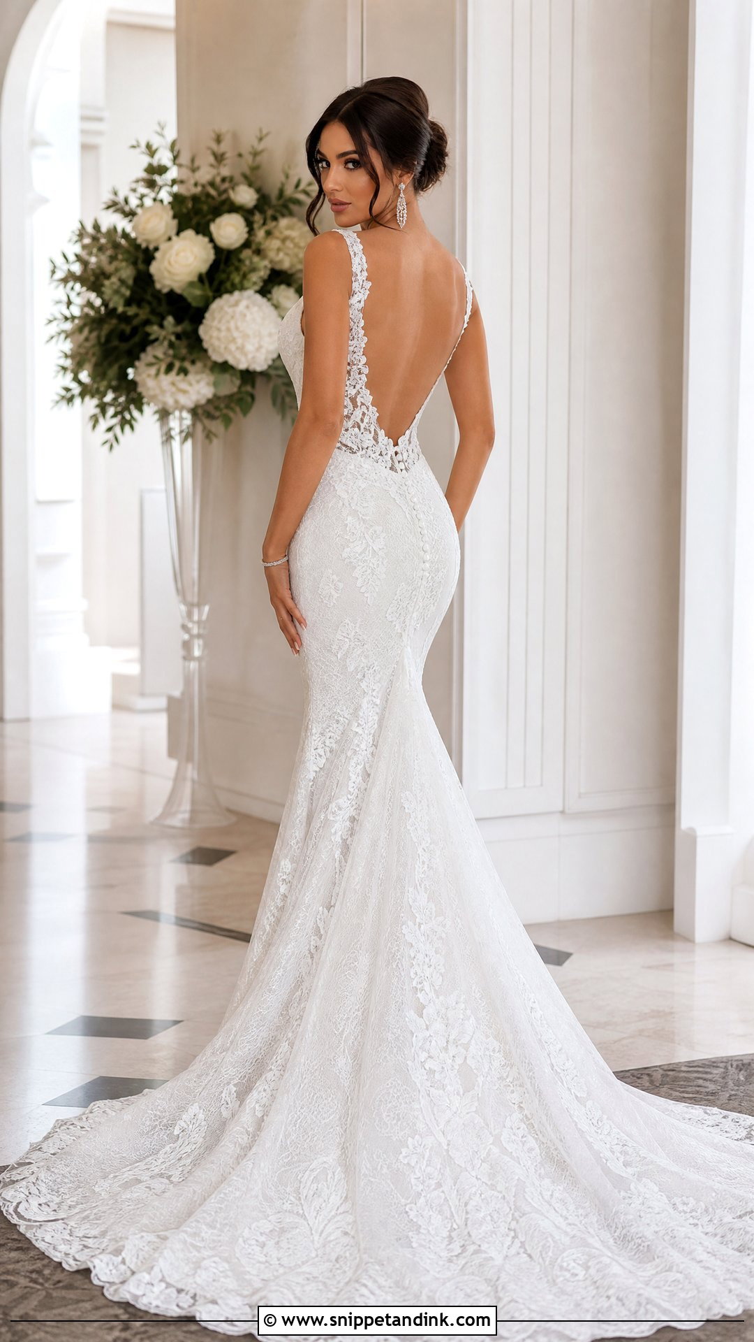 Mermaid Open Back Wedding Dress - Snippet and Ink - 25 Wedding Dress Back Ideas