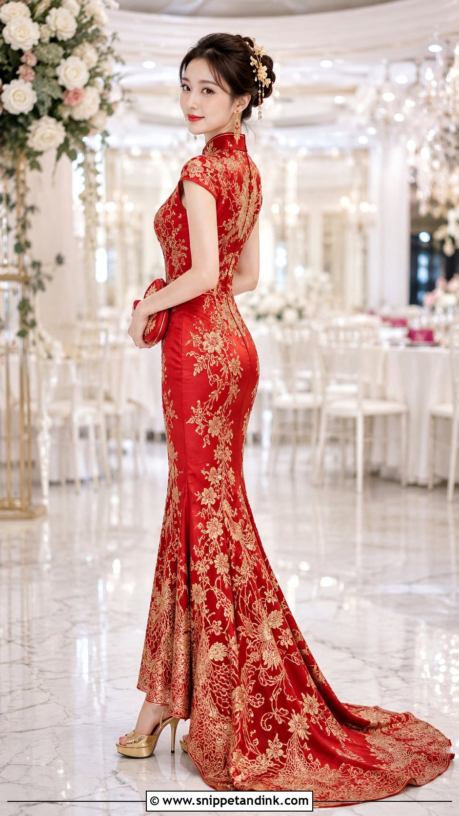 Mermaid Qipao Wedding Dress - Snippet and Ink - 20 Chinese Style Wedding Dress Ideas