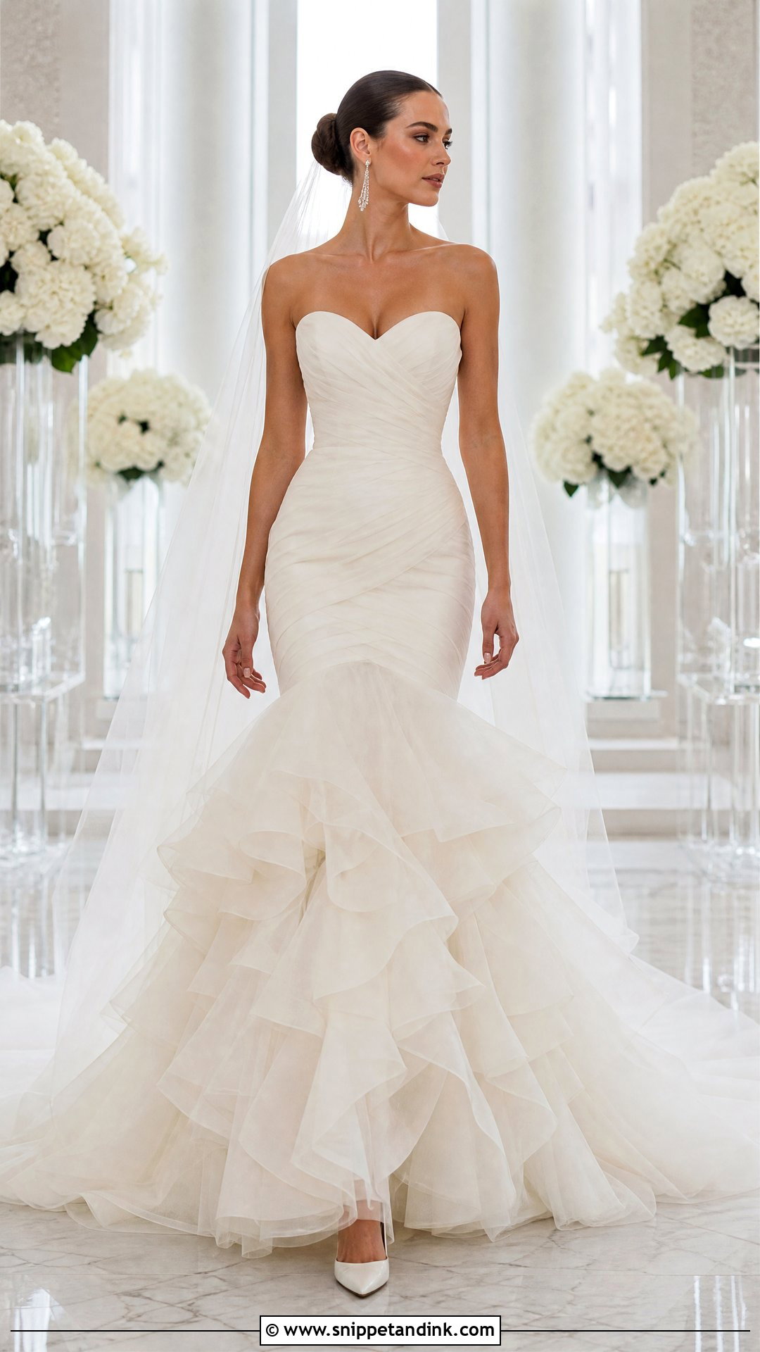 Mermaid Ruffle Bridal Gown - Snippet and Ink - 20 Ruffle Bridal Gown Ideas