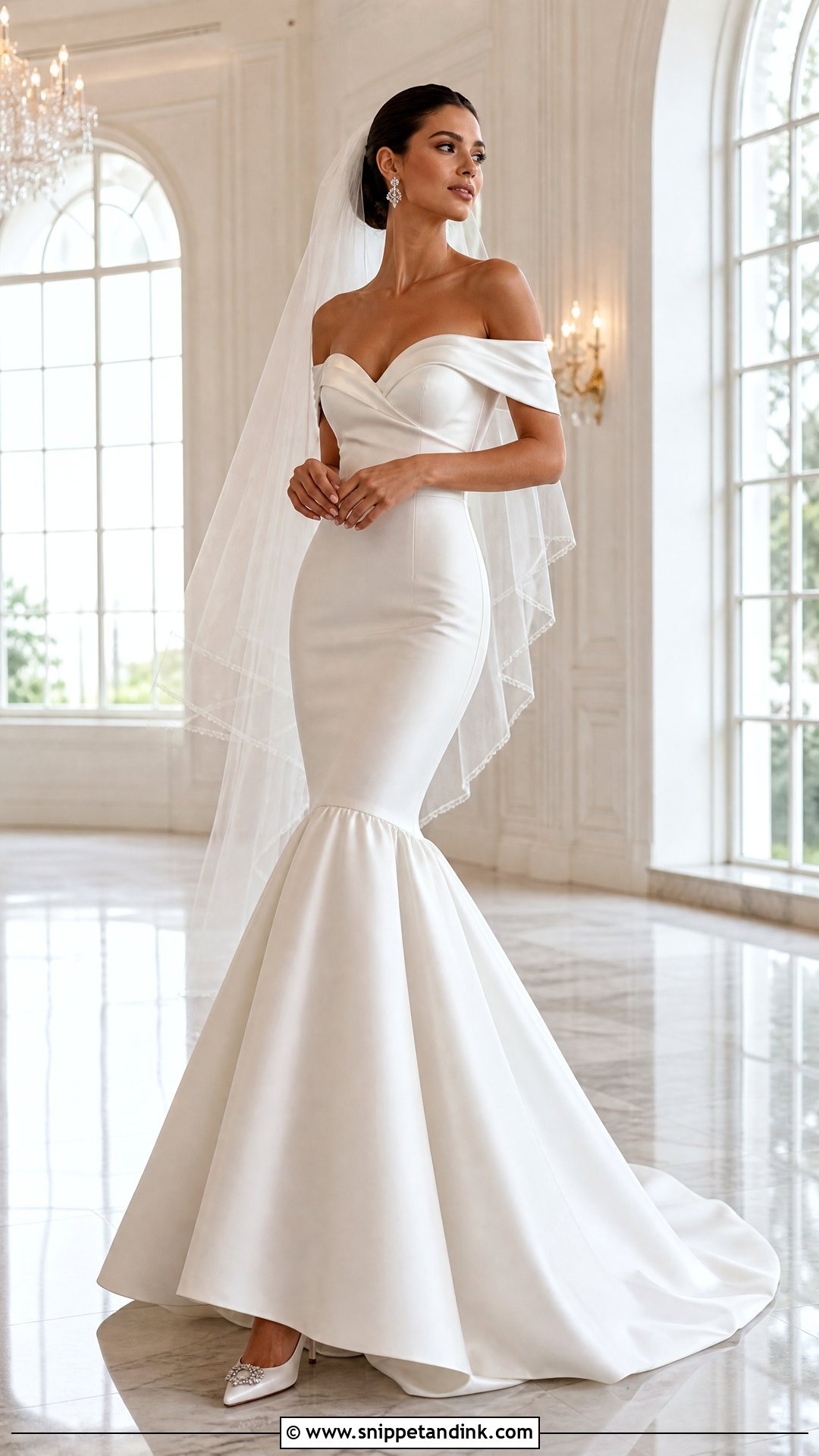 Mermaid Silk Drop Waist Wedding Dress - Snippet and Ink - 20 Silk Drop Waist Wedding Dress Ideas
