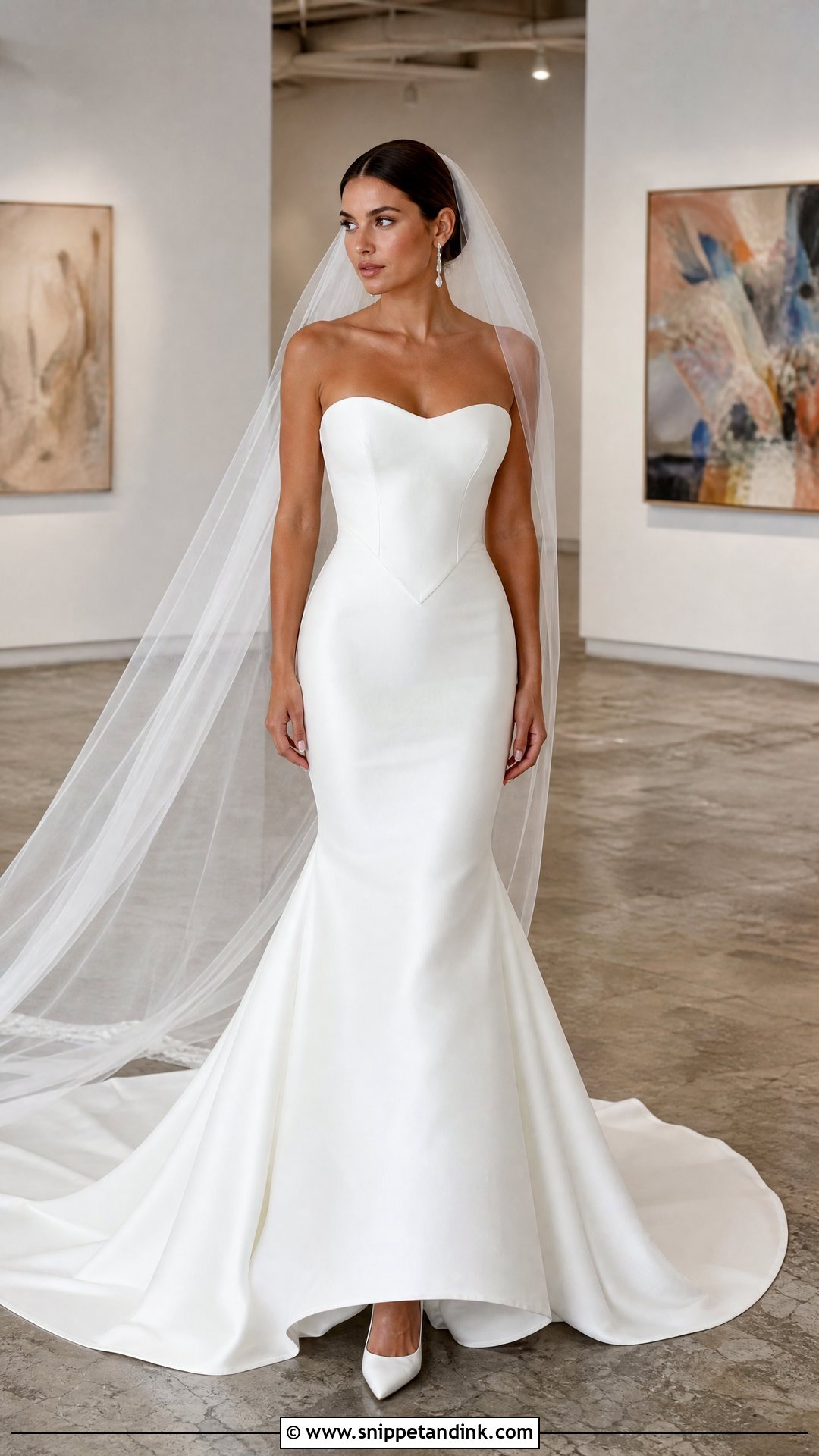 Mermaid Strapless Basque Waist Wedding Dress - Snippet and Ink - 20 Strapless Basque Waist Wedding Dress Ideas