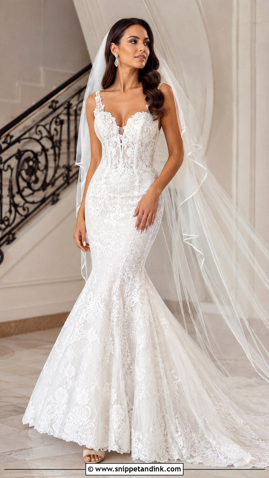 Mermaid Train Wedding Dress - Snippet and Ink - 25 Bridal Train Styles