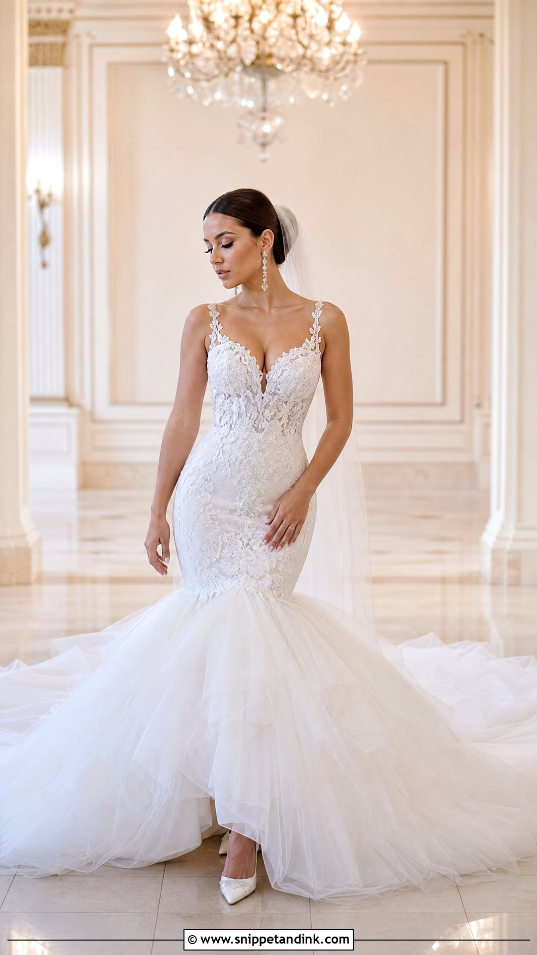 Mermaid Tulle Ruffle Wedding Dress - Snippet and Ink - 20 Tulle Ruffle Wedding Dress Ideas