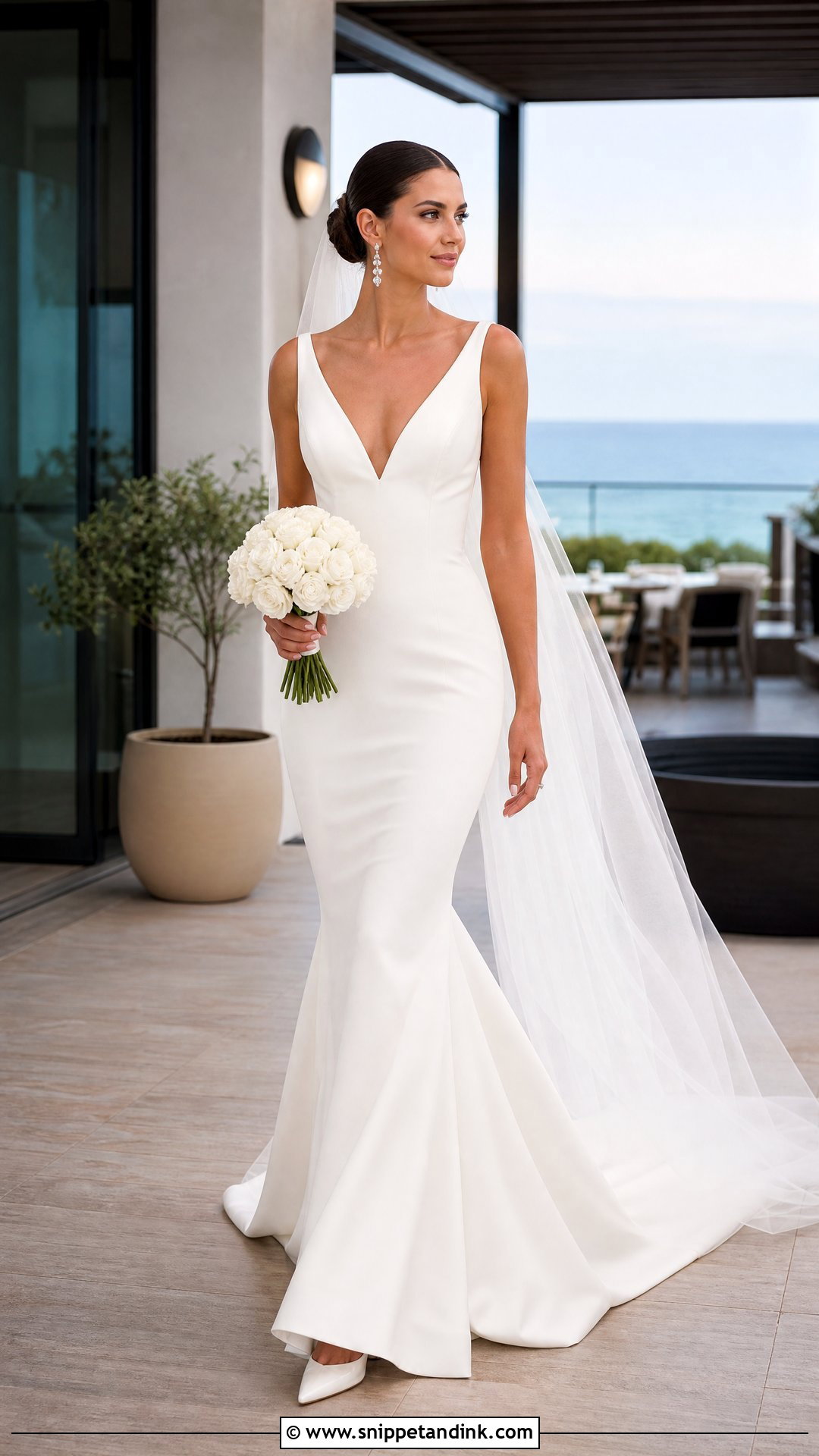Mermaid V Neck Wedding Dress - Snippet and Ink - 25 Wedding Dresses V Neck