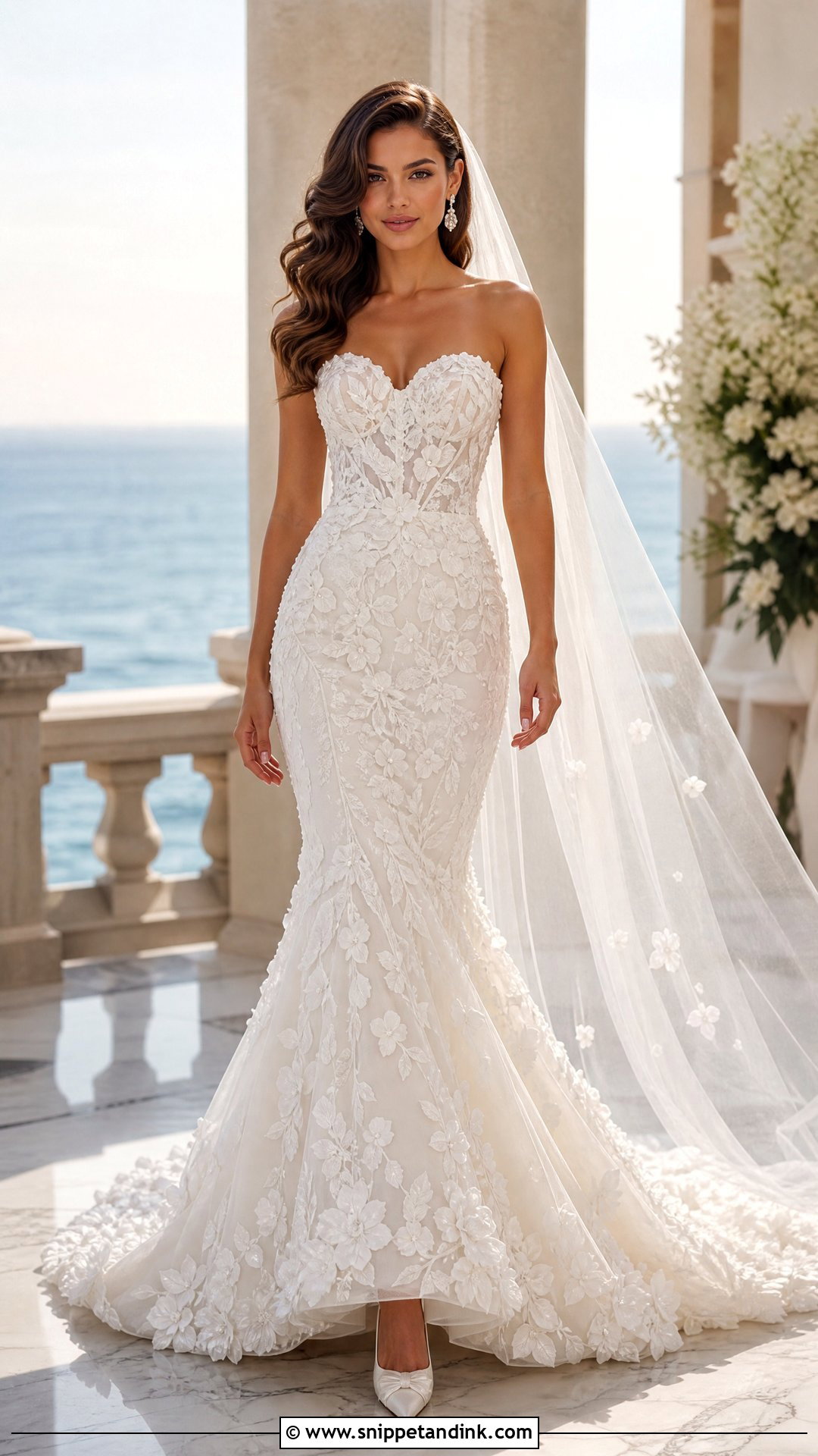 Mermaid Wedding Dress With 3D Flowers - Snippet and Ink - 20 Wedding Dress 3d Flowers