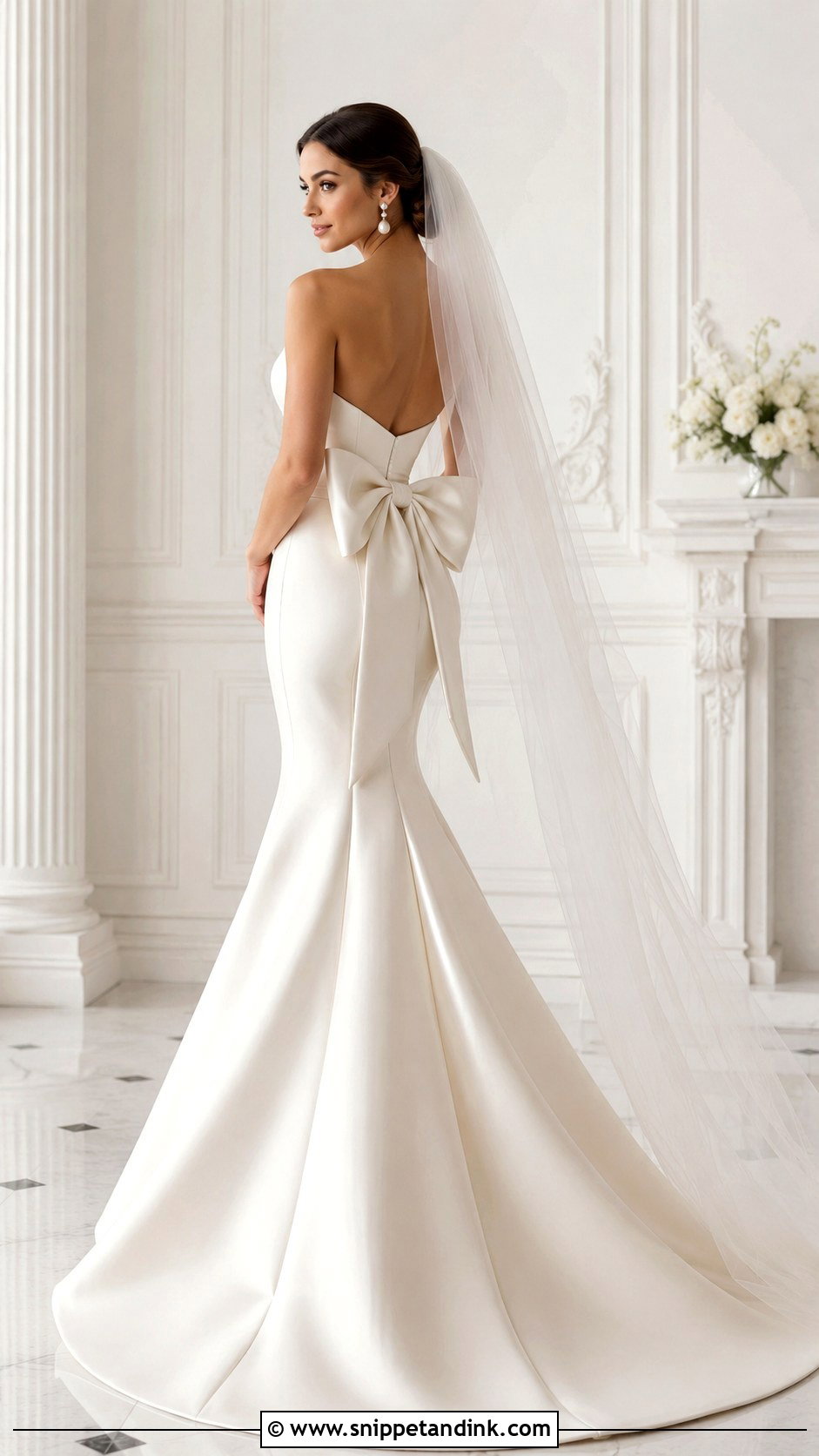 Mermaid Wedding Dress With Bow - Snippet and Ink - 25 Mermaid Style Wedding Dress Ideas