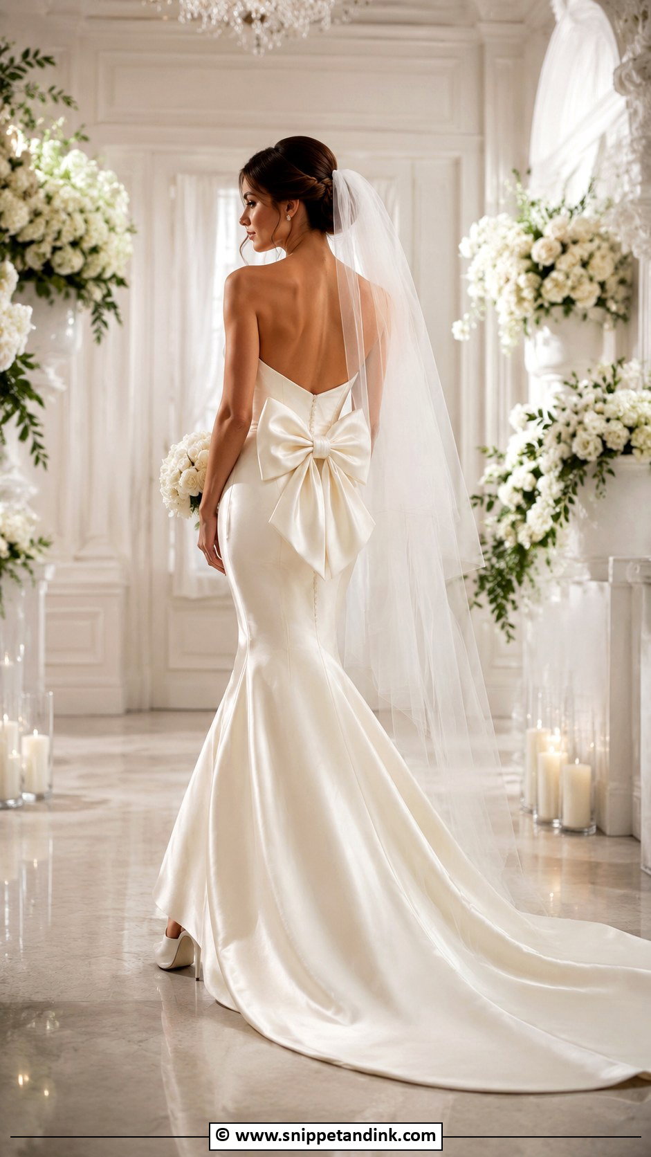 Mermaid Wedding Dress With Bow - Snippet and Ink - 35 Mermaid Wedding Dresses