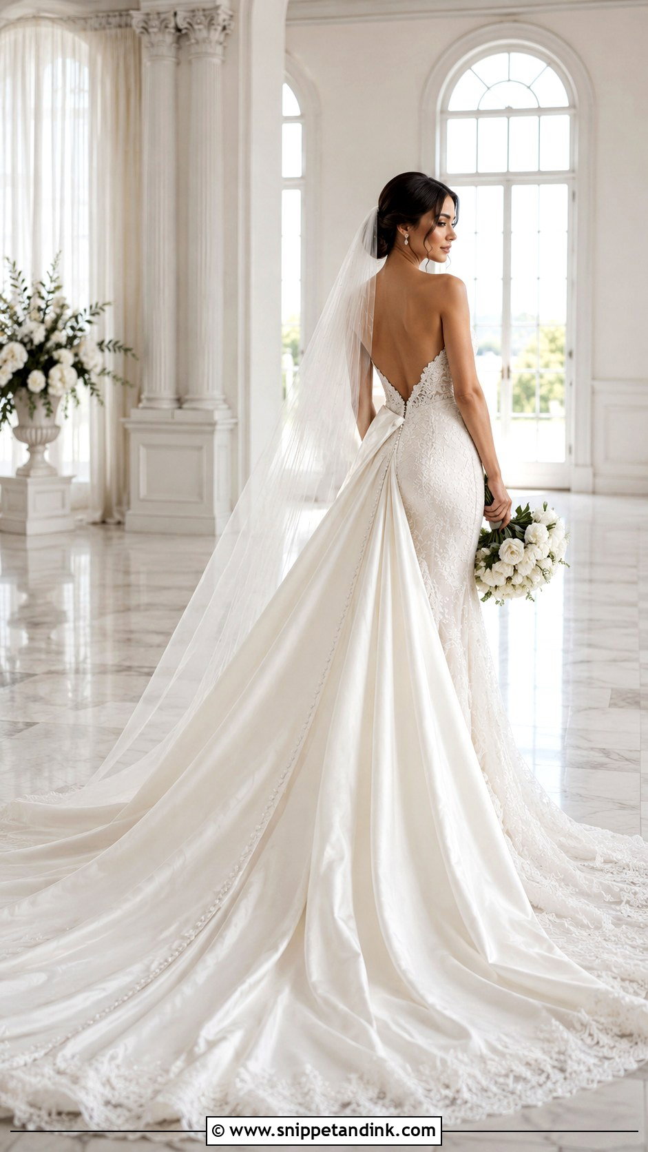 Mermaid Wedding Dress With Cathedral Train Overskirt - Snippet and Ink - 20 Mermaid Wedding Dress with Detachable Overskirt Ideas