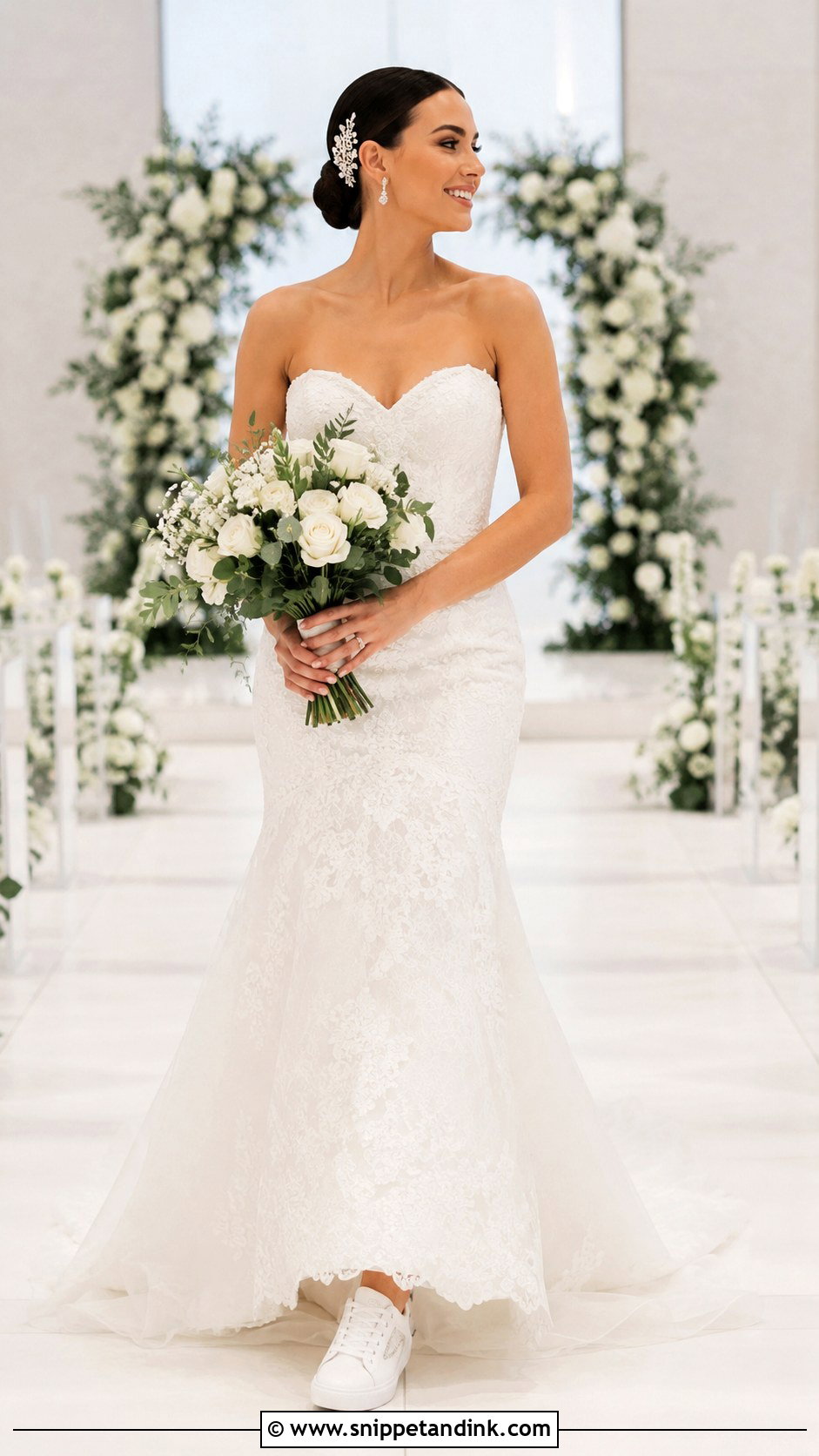 Mermaid Wedding Dress With Crystal Sneakers - Snippet and Ink - 20 Bride with Sneakers Ideas