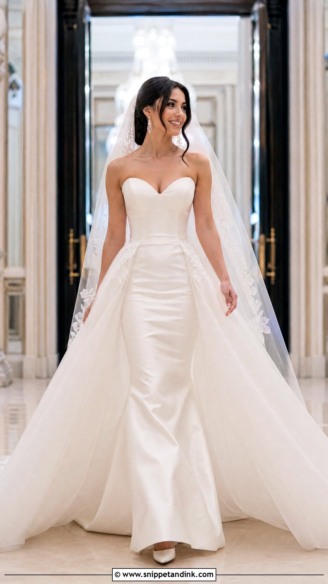 Mermaid Wedding Dress With Detachable Overskirt - Snippet and Ink - 20 Mermaid Trumpet Wedding Dress Ideas