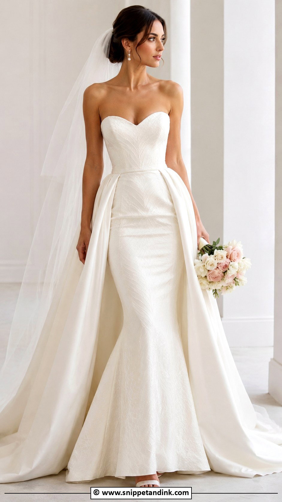 Mermaid Wedding Dress With Detachable Overskirt - Snippet and Ink - 35 Mermaid Wedding Dresses
