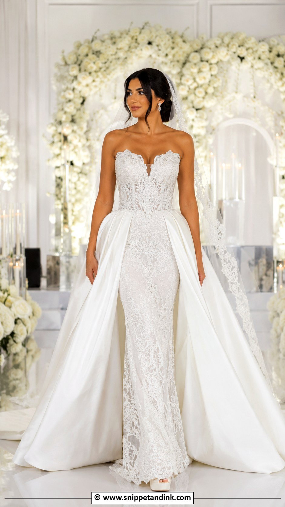 Mermaid Wedding Dress With Detachable Skirt - Snippet and Ink - 30 2 in 1 Wedding Dress Ideas