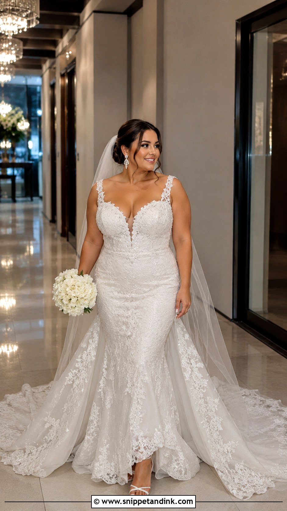 Mermaid Wedding Dress With Detachable Train - Snippet and Ink - 30 Midsize Wedding Dress Ideas