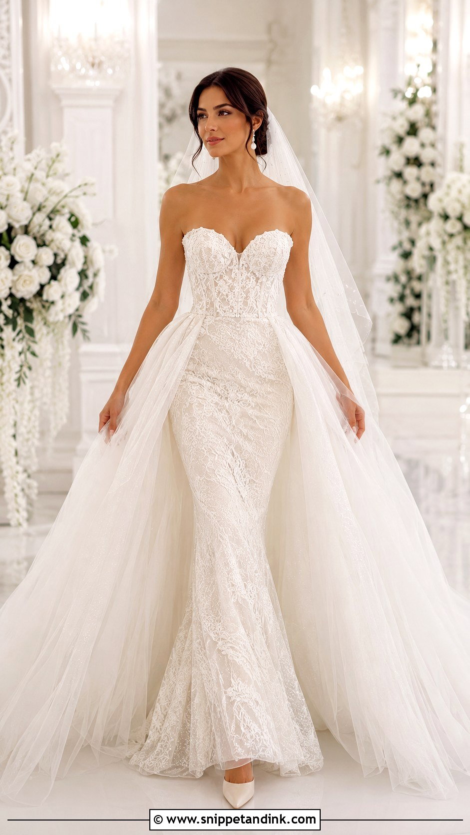 Mermaid Wedding Dress With Detachable Tulle Skirt - Snippet and Ink - 20 Wedding Dresses with Detachable Skirt