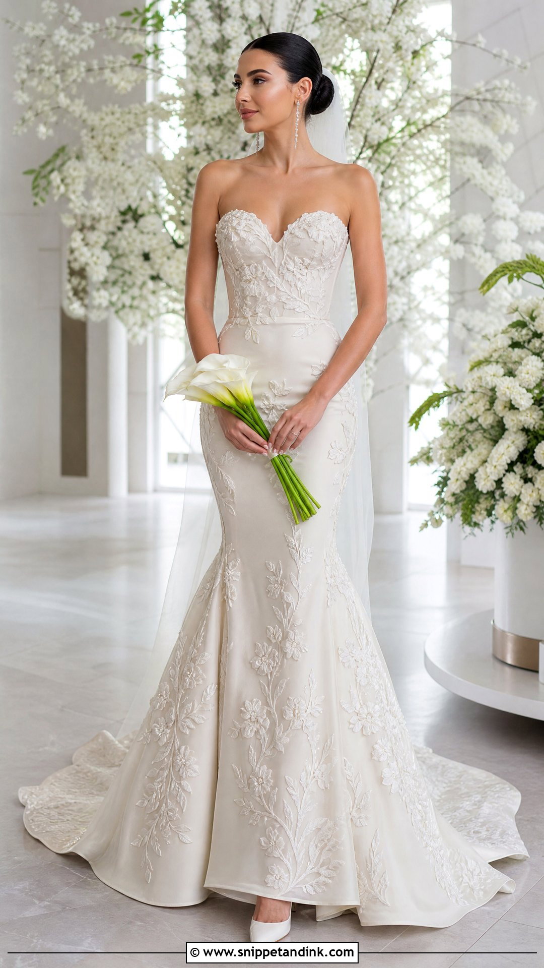 Mermaid Wedding Dress With Embroidered Flowers - Snippet and Ink - 20 Wedding Dress with Embroidered Flowers