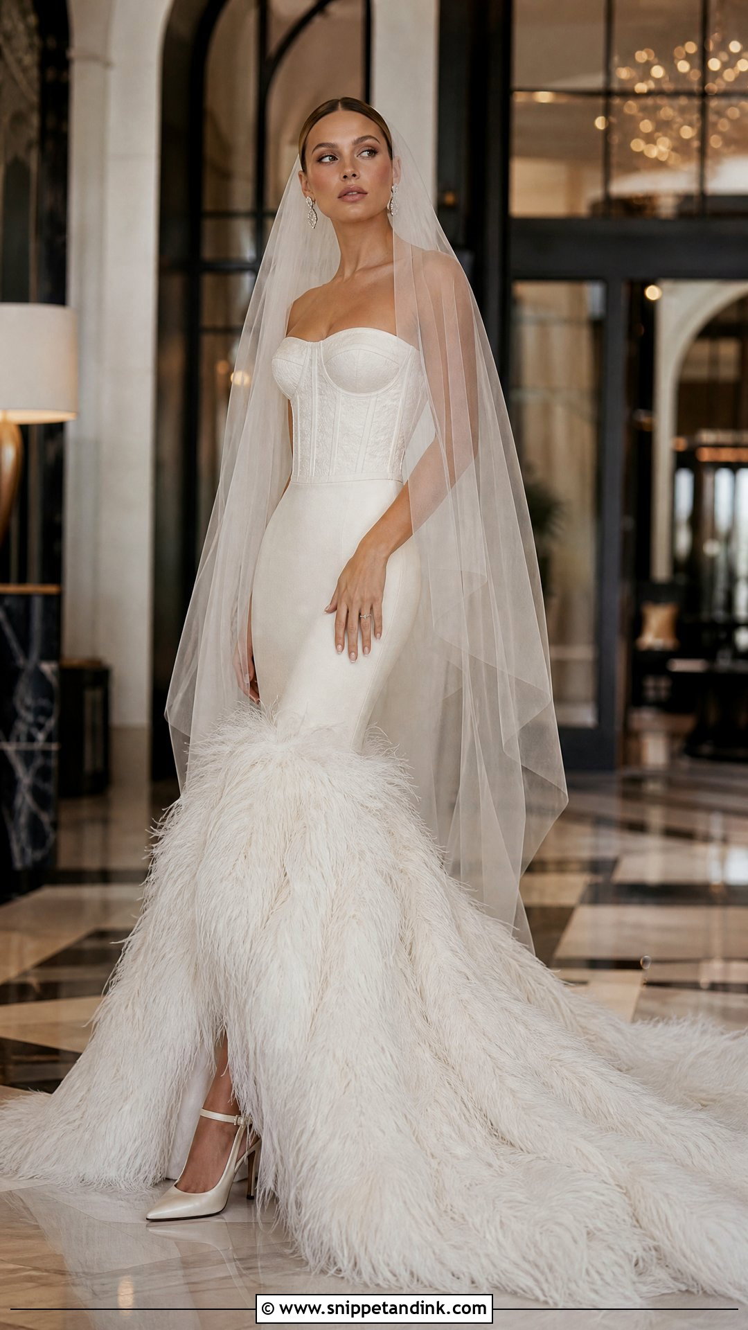 Mermaid Wedding Dress With Feather Skirt - Snippet and Ink - 20 Wedding Dress with Feathers Ideas