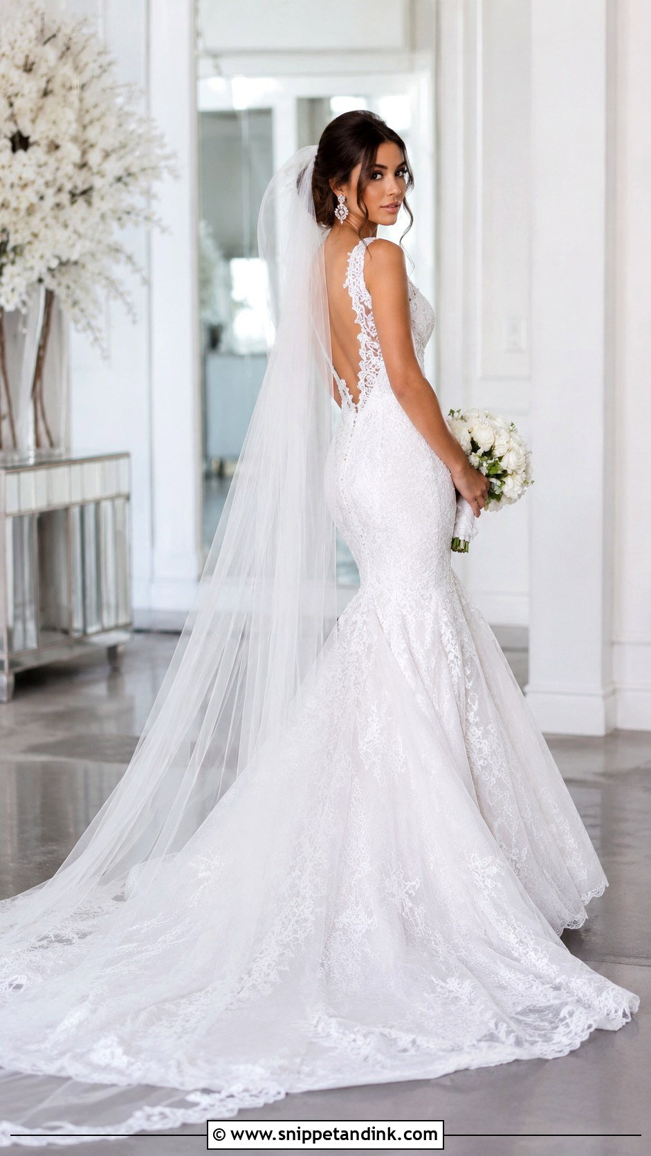 Mermaid Wedding Dress With Long Train - Snippet and Ink - 25 Long Train Wedding Dress Ideas