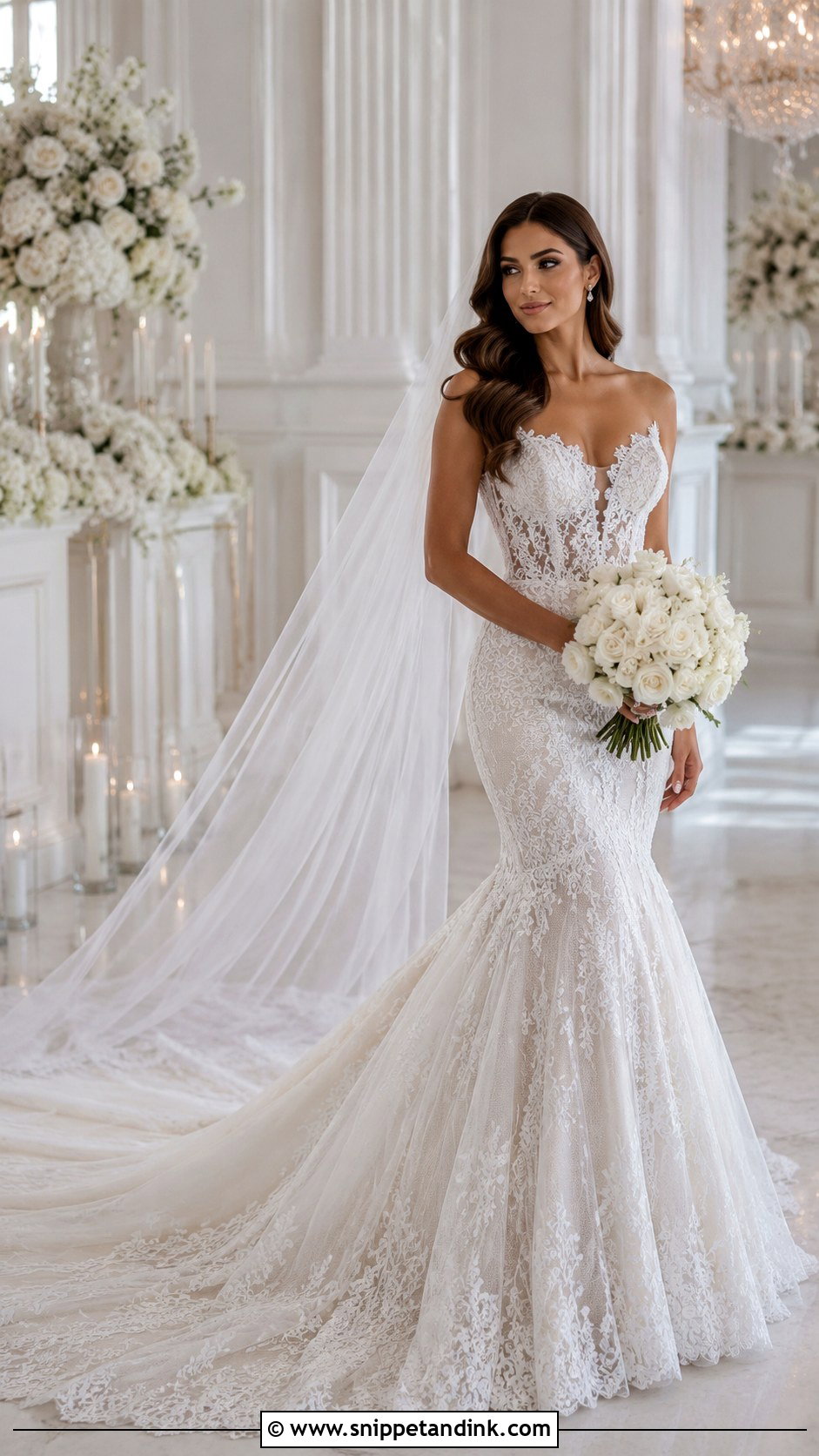 Mermaid Wedding Dress With Long Train - Snippet and Ink - 25 Long Train Wedding Dresses