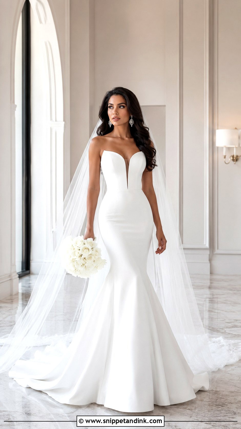Mermaid Wedding Dress With Long Veil - Snippet and Ink - 25 Wedding Dress Style Ideas