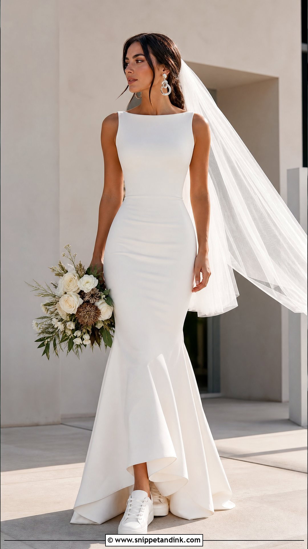 Mermaid Wedding Dress With Low Top Sneakers - Snippet and Ink - 25 Wedding Dress with Sneakers Ideas