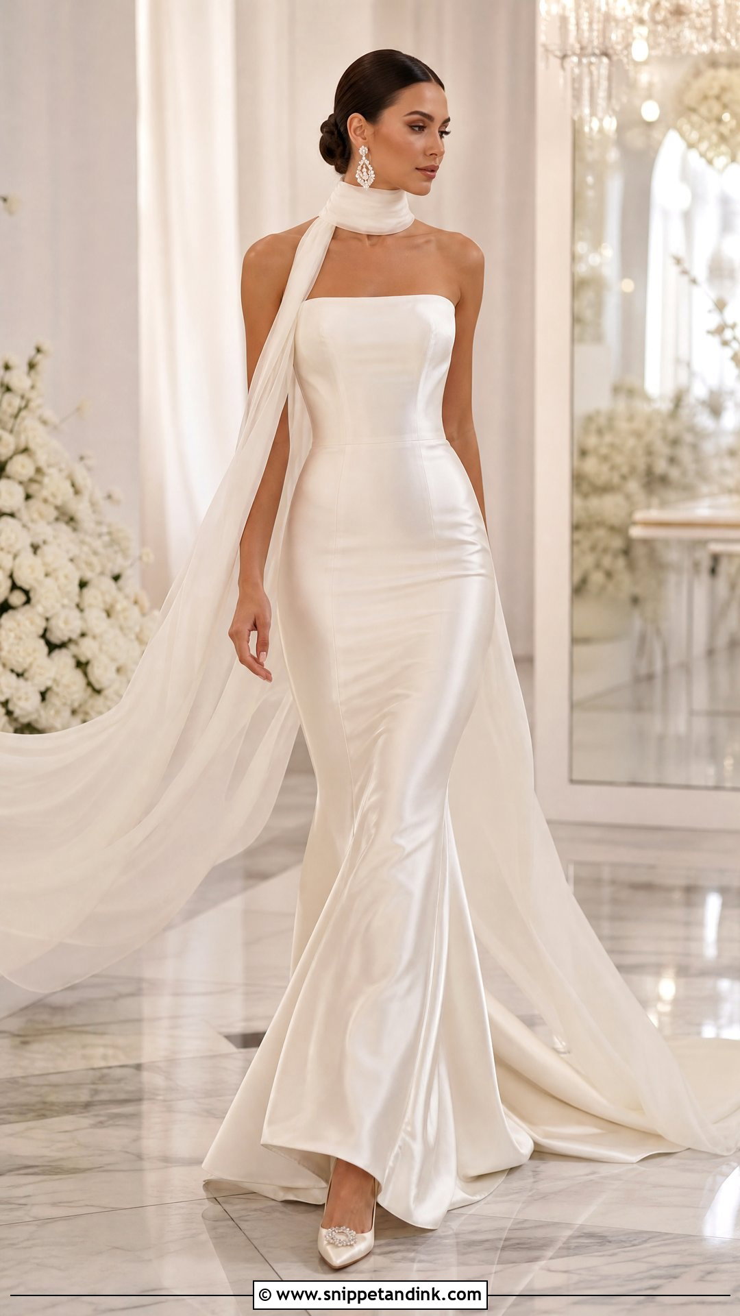 Mermaid Wedding Dress With Neck Scarf - Snippet and Ink - 25 Wedding Dress with Neck Scarf Ideas