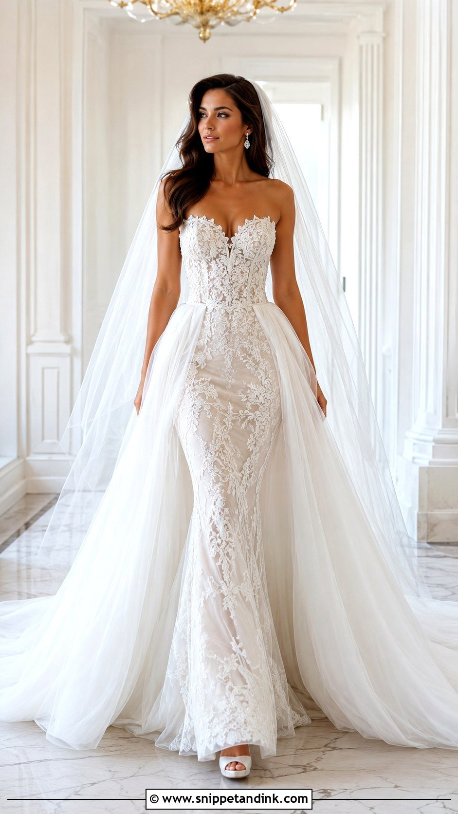 Mermaid Wedding Dress With Overskirt - Snippet and Ink - 25 Overskirt Wedding Dress Ideas