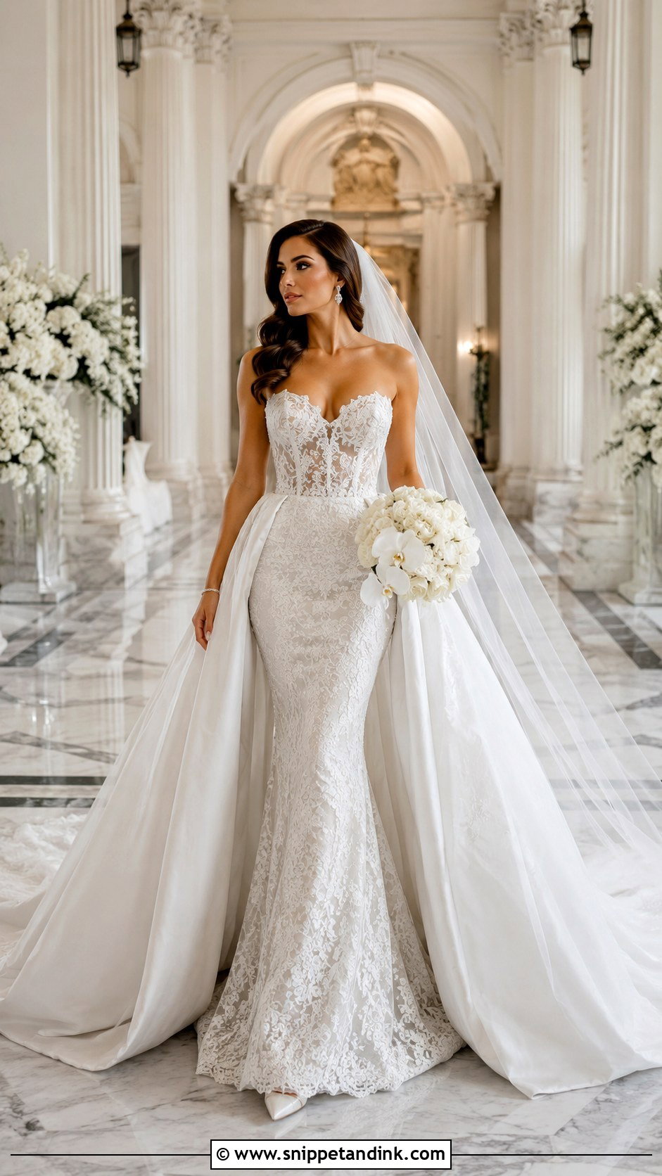 Mermaid Wedding Dress With Overskirt - Snippet and Ink - 25 Special Wedding Dress Ideas