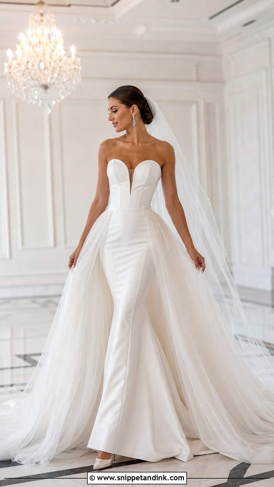 Mermaid Wedding Dress With Overskirt - Snippet and Ink - 20 American Wedding Dress Ideas