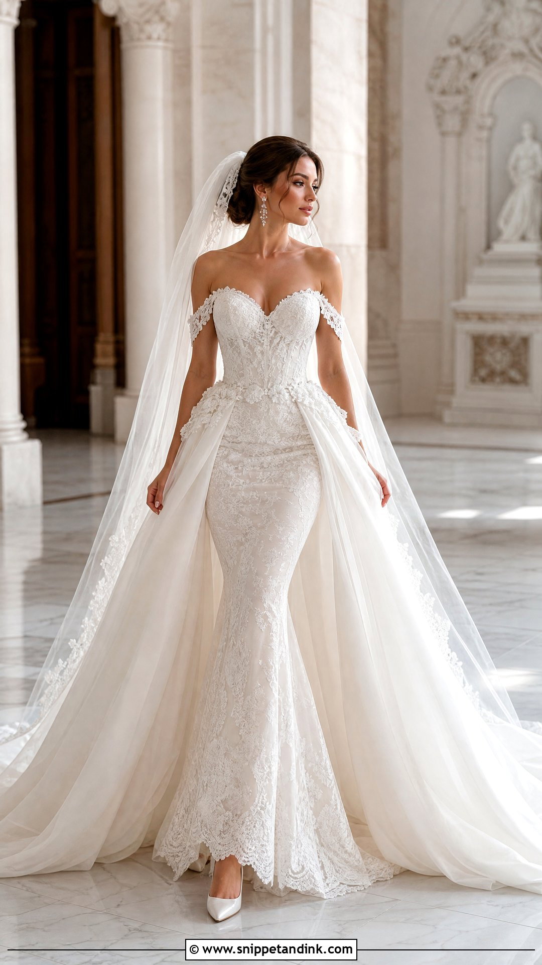 Mermaid Wedding Dress With Overskirt - Snippet and Ink - 20 Dreamy Wedding Dress Mermaid Ideas