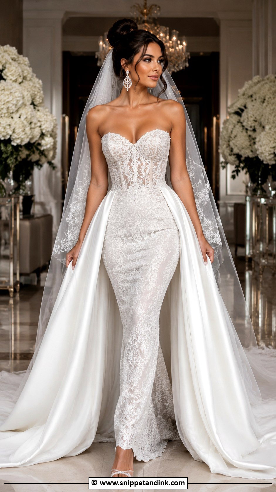 Mermaid Wedding Dress With Overskirt - Snippet and Ink - 30 Extravagant Wedding Dresses