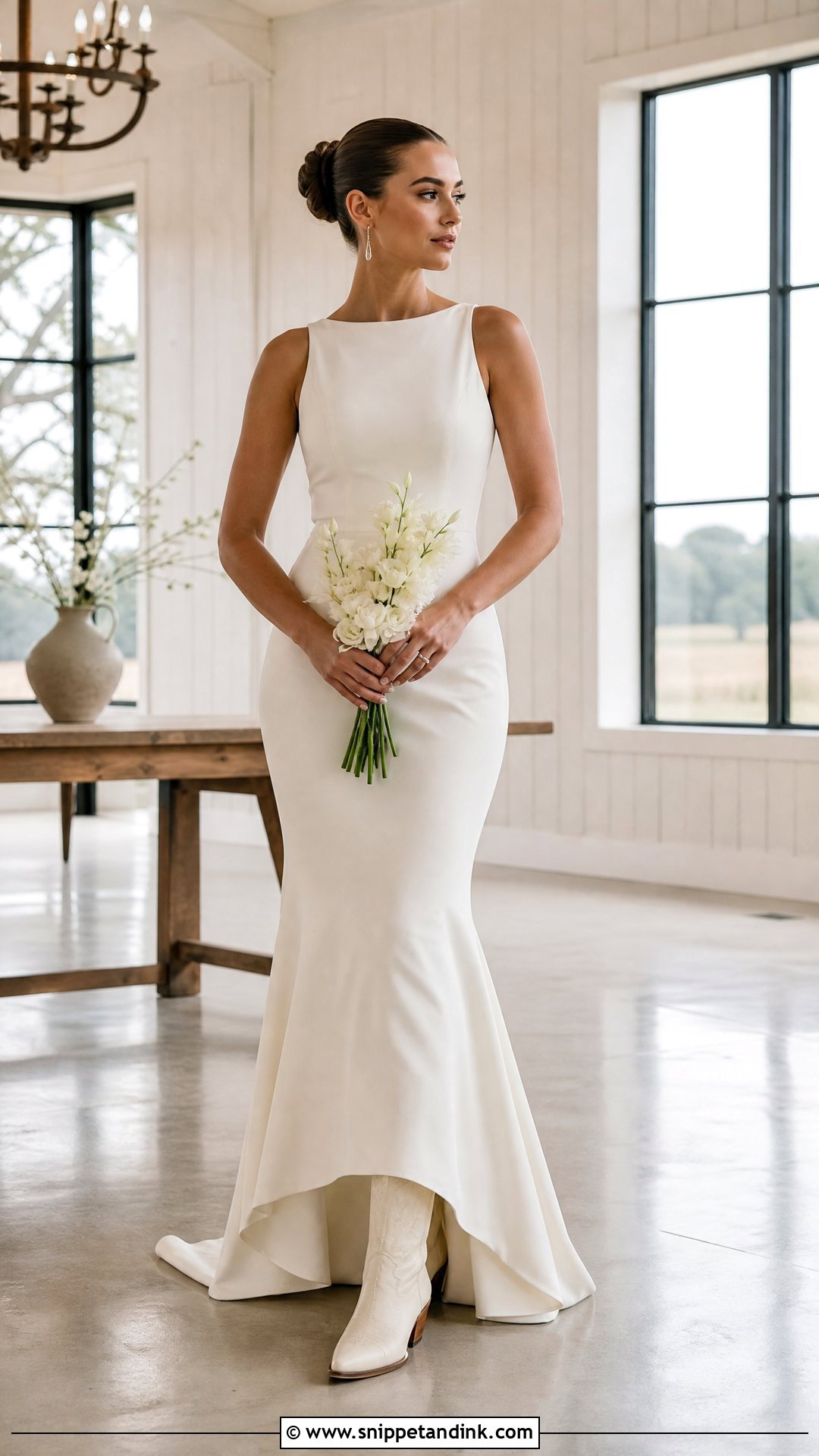 Mermaid Wedding Dress With Pointed Cowboy Boots - Snippet and Ink - 20 Wedding Dress and Cowboy Boots Ideas