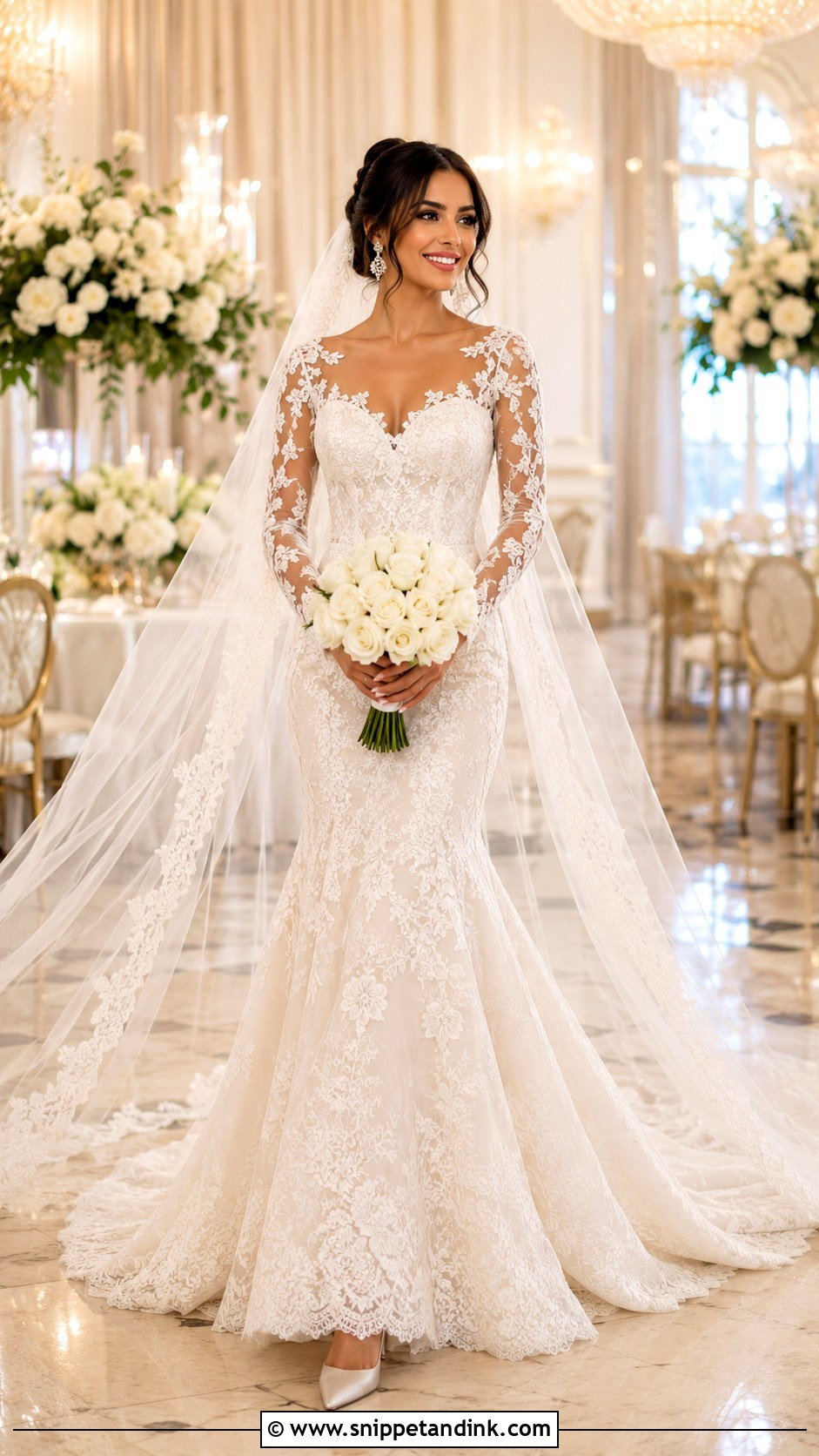 Mermaid Wedding Dress With Sheer Sleeves - Snippet and Ink - 20 Classic Wedding Dress with Sleeves