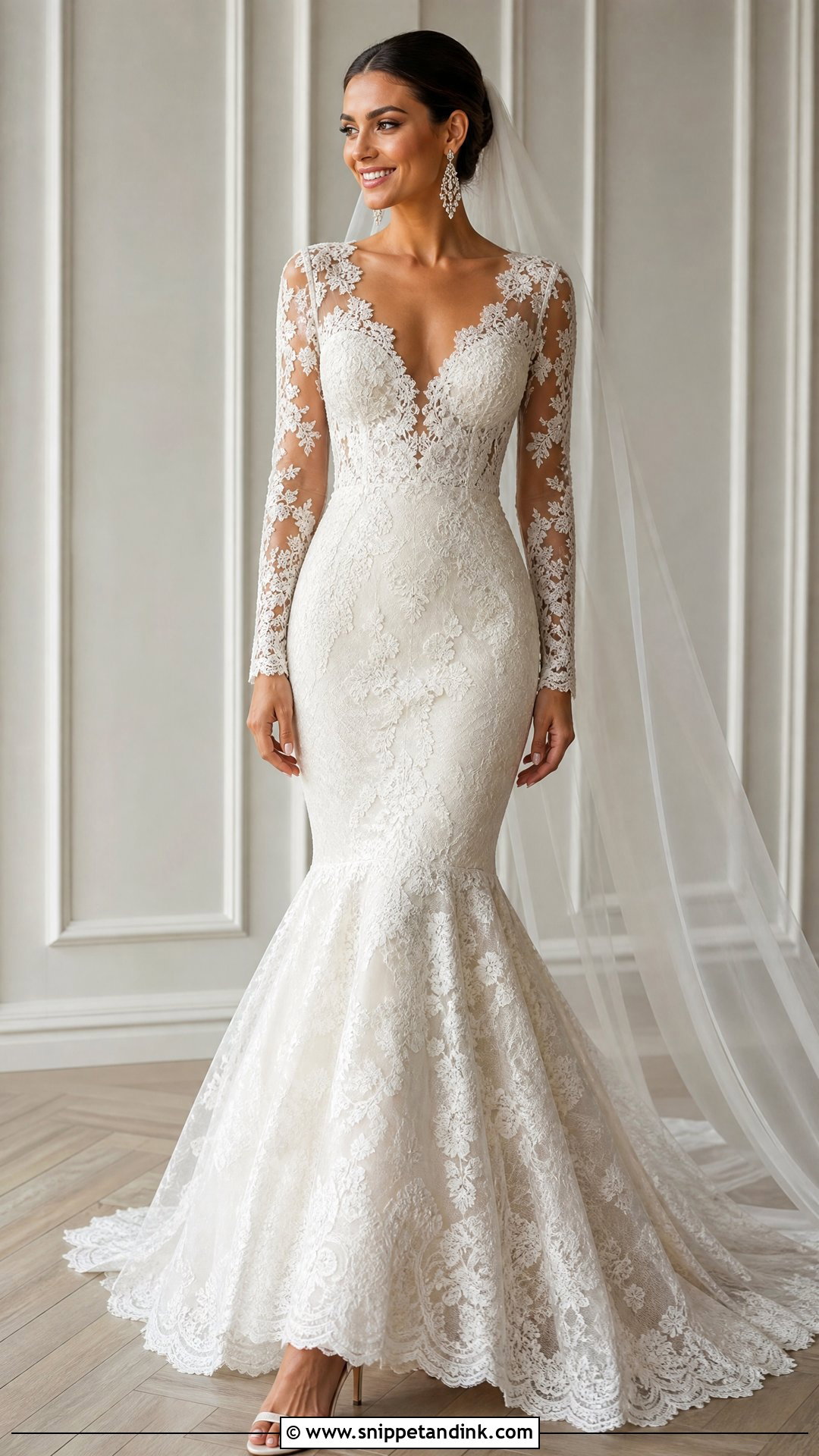 Mermaid Wedding Dress With Sleeves - Snippet and Ink - 25 Timeless Wedding Dresses with Sleeves