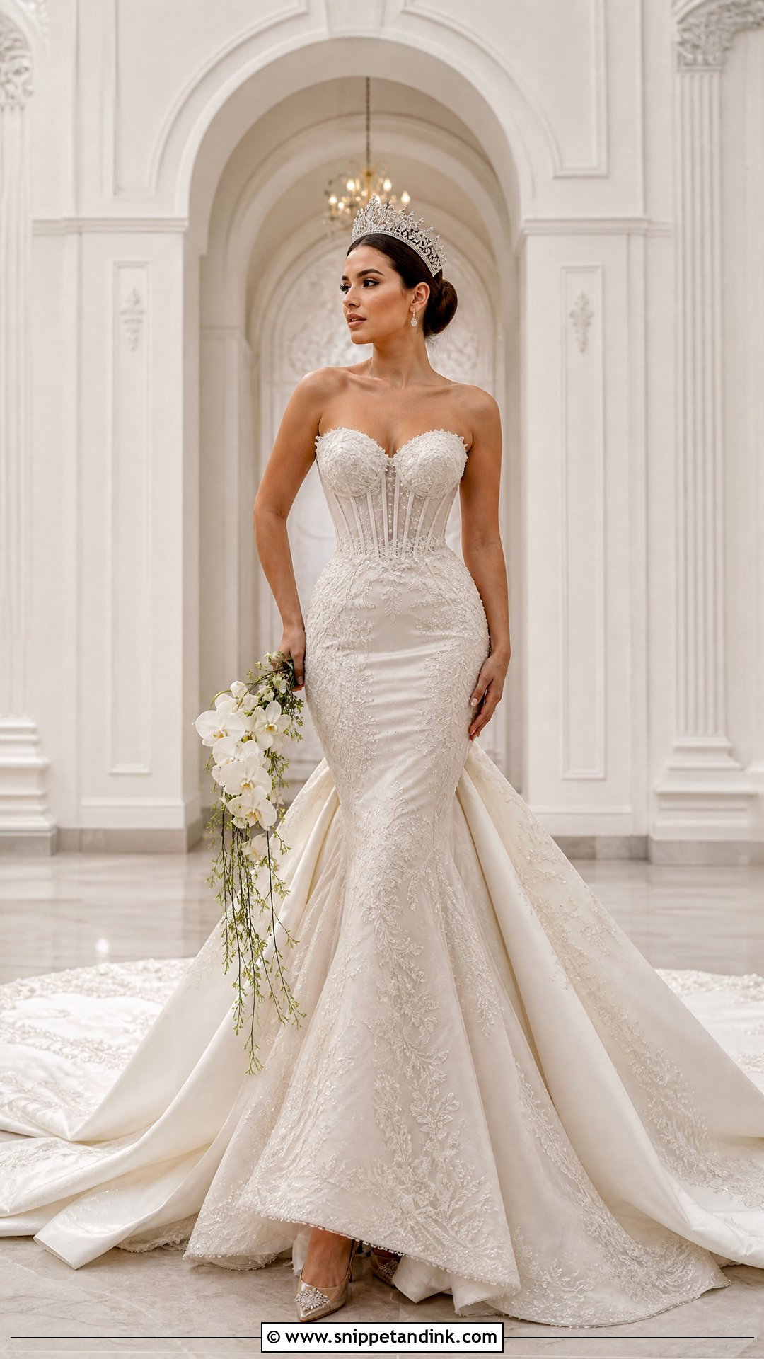 Mermaid Wedding Dress With Statement Crown - Snippet and Ink - 20 Wedding Dress with Crown Ideas